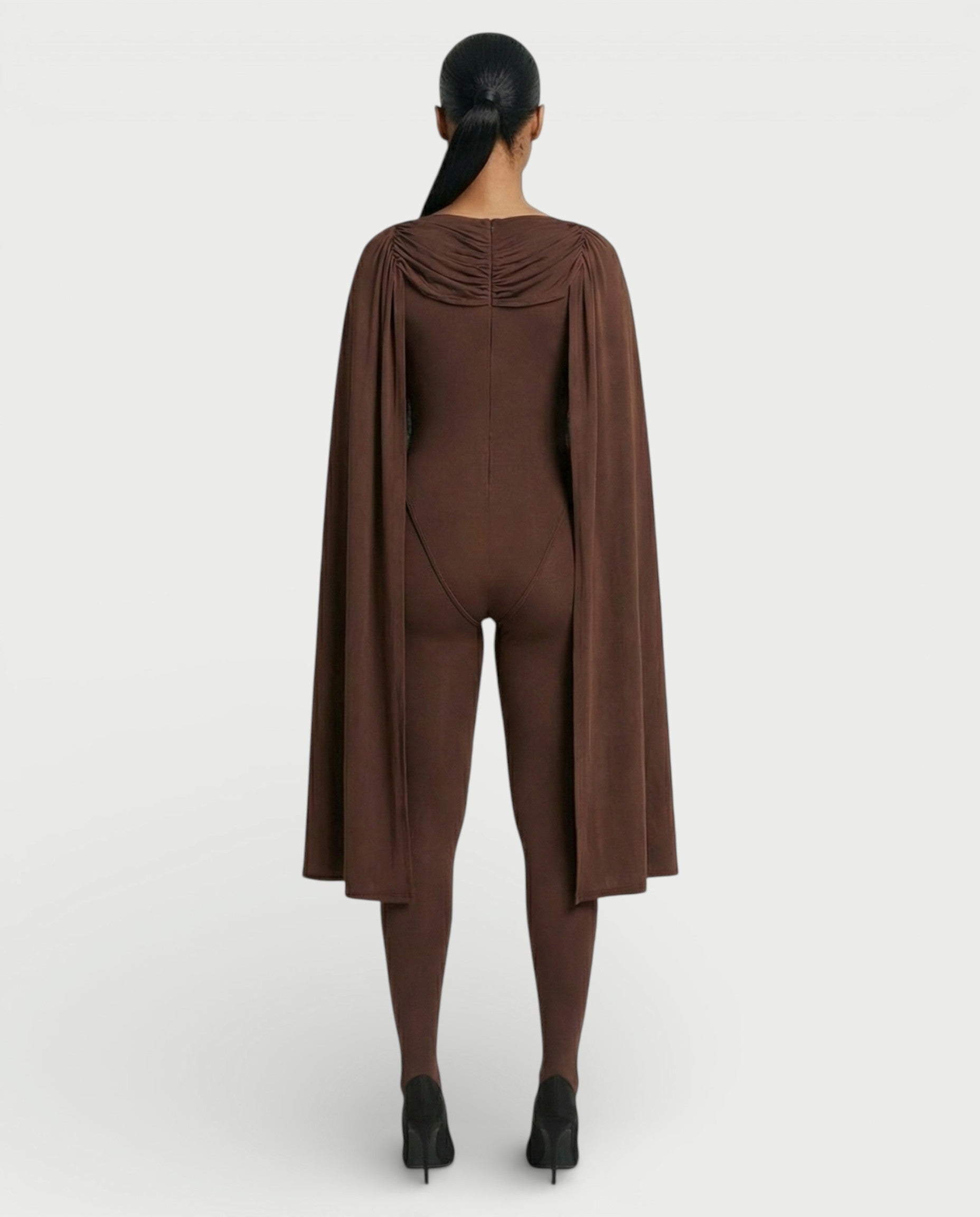 RELANI Draped Illusion Jumpsuit