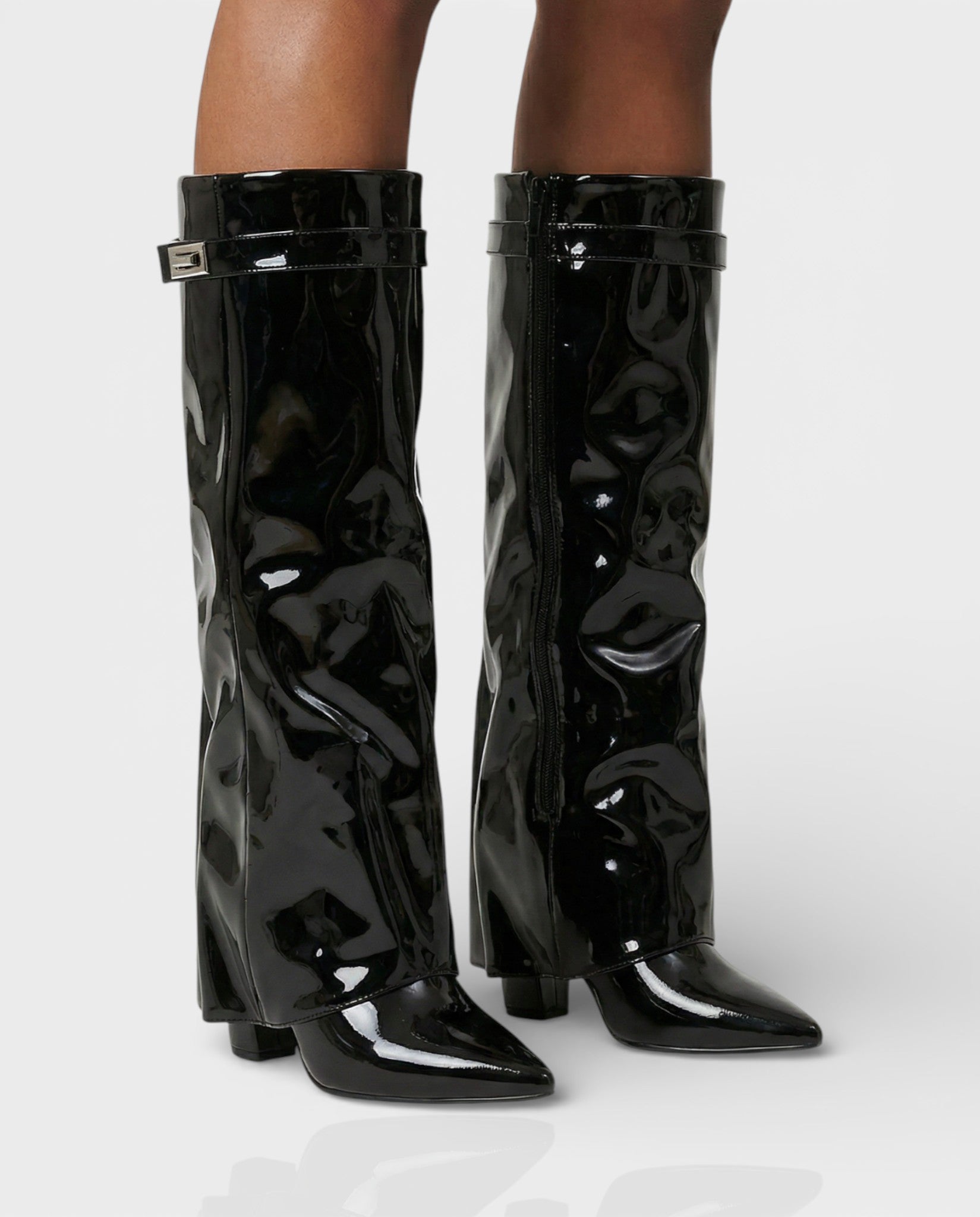 MAISY Straight Pointed-Toe Knee-High Boots