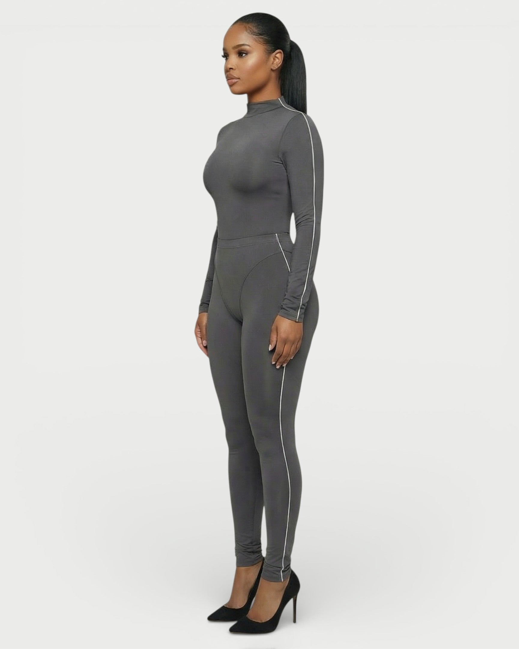 HAINA Long-Sleeve Bodysuit & High-Waist Leggings Set