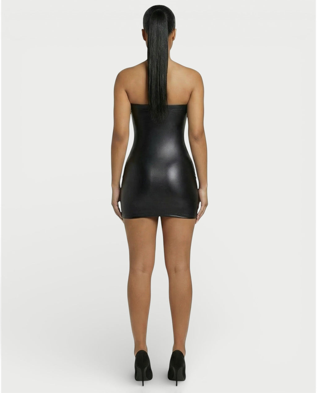 EVELORE Satin Tube Bodycon Mini Dress
