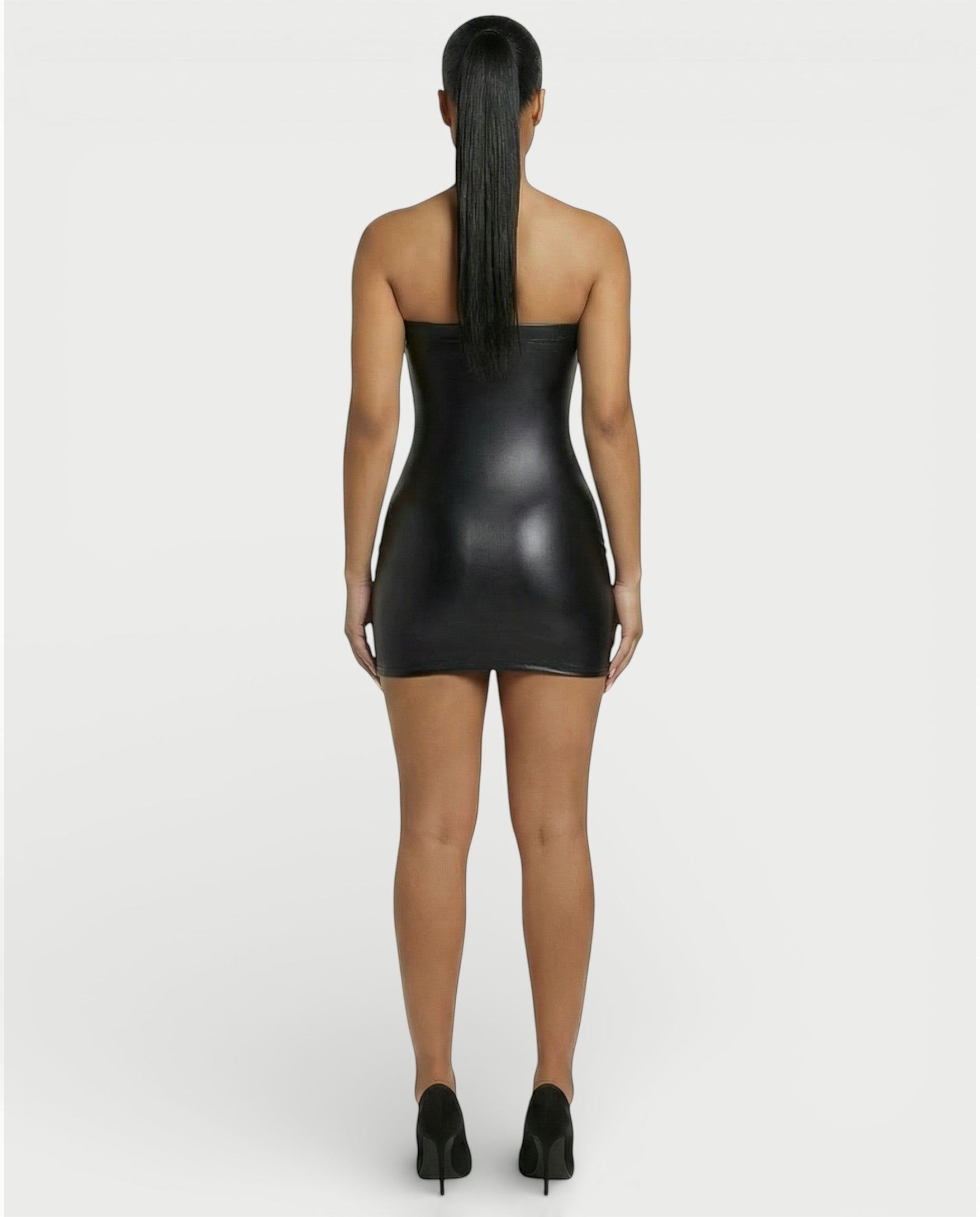 EVELORE Satin Tube Bodycon Mini Dress