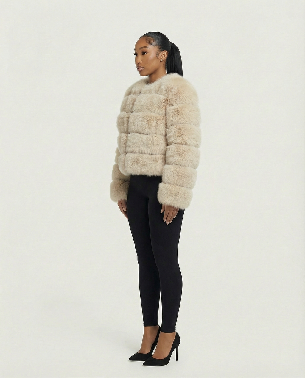 BEATRICE Faux Fur Bubble Jacket