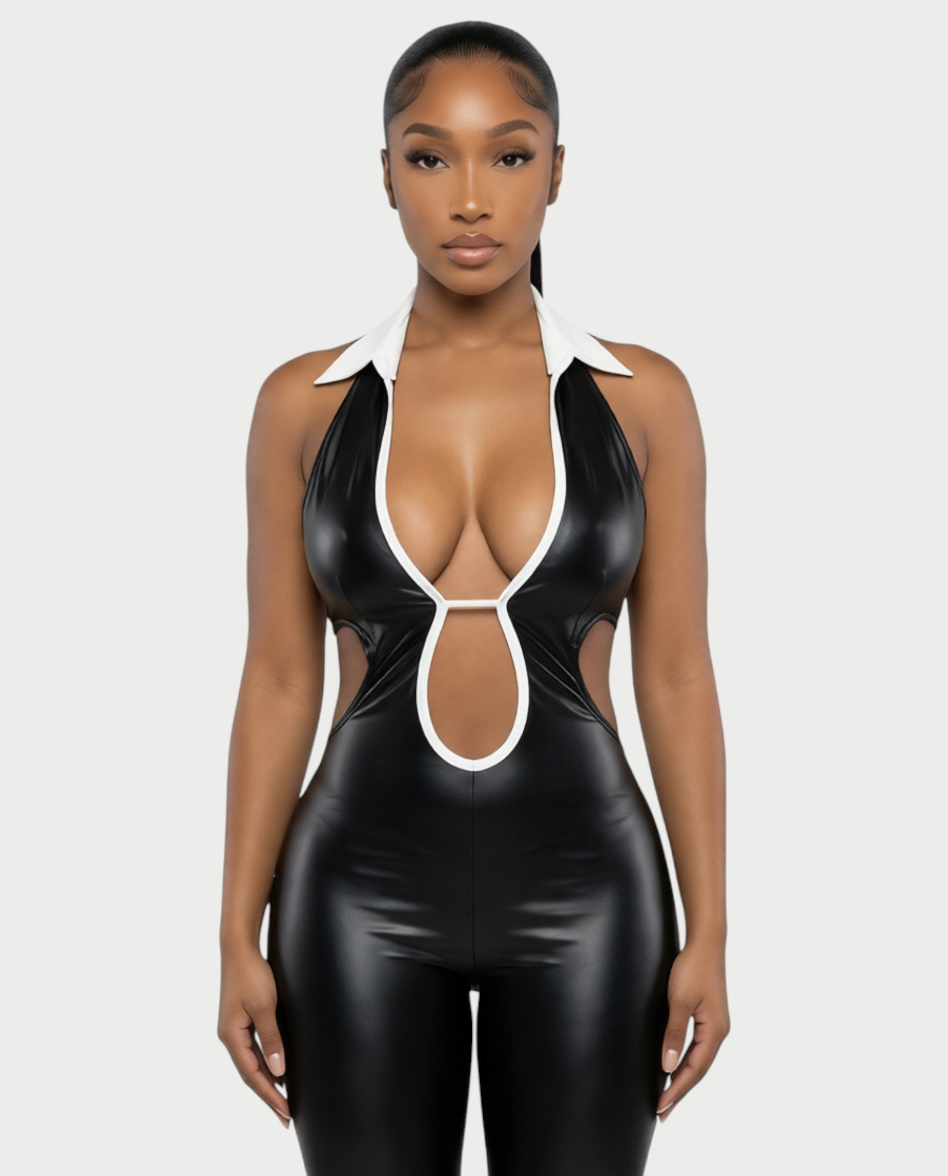 RAQUEL Faux Leather Jumpsuit