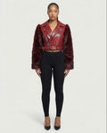 BEXLEY Croc Textured Faux Leather Jacket