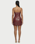 AVERA Croc-Embossed Corset Mini Dress