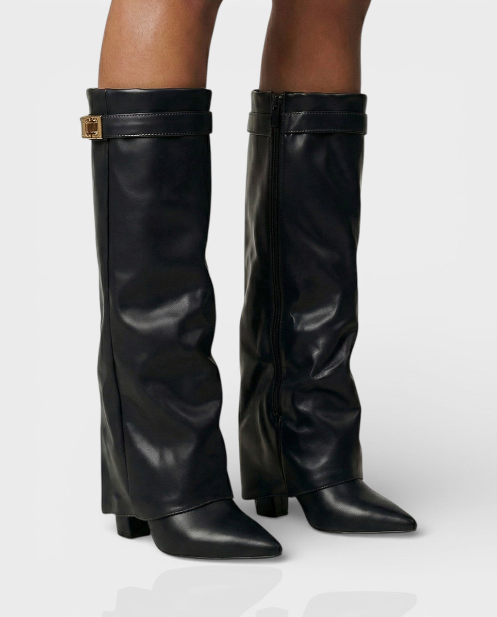 MAISY Straight Pointed-Toe Knee-High Boots