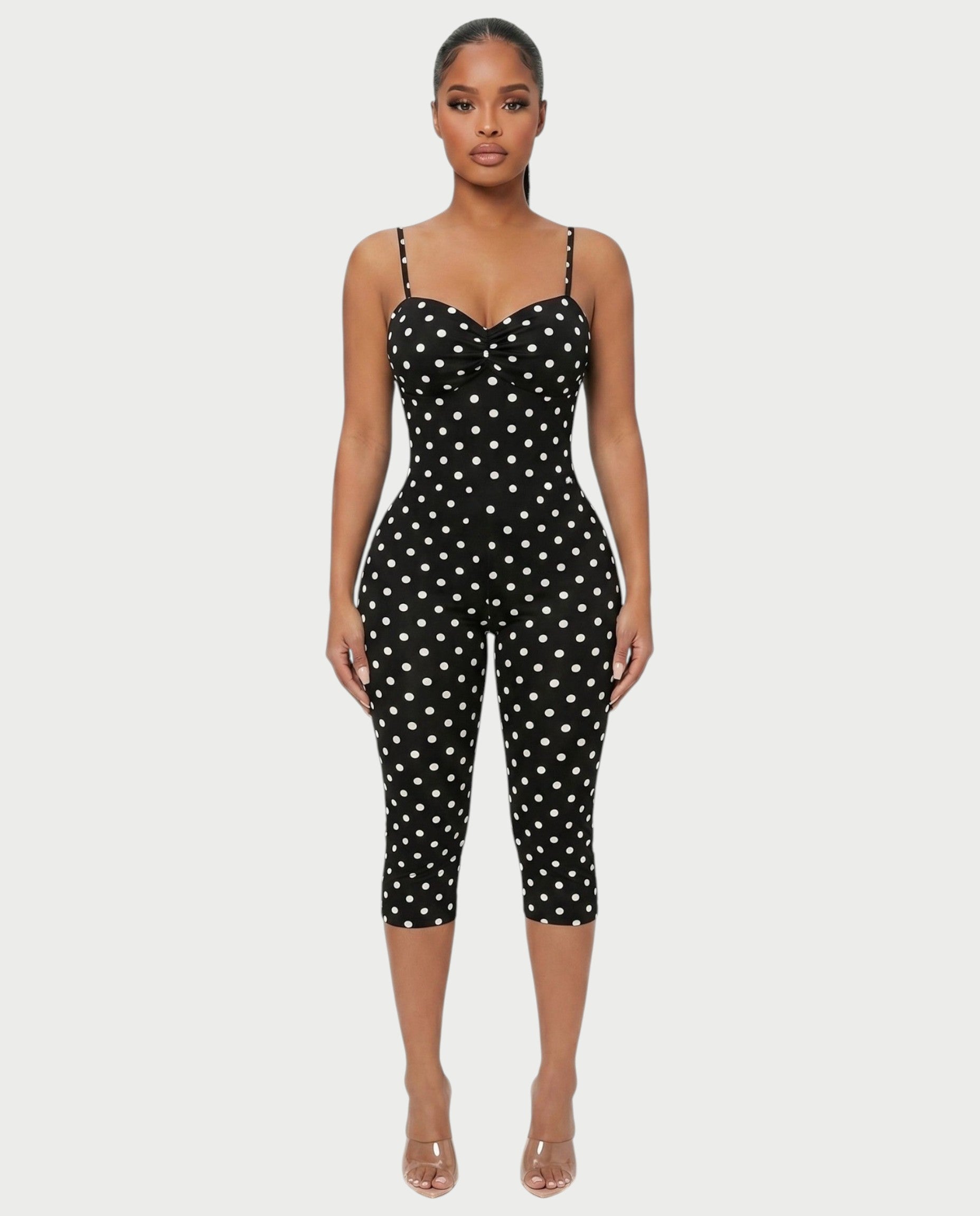 MAGGY Polka Dot Bodycon Romper