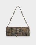 HAZY Buckle & Zip Multi-Pocket Shoulder Bag