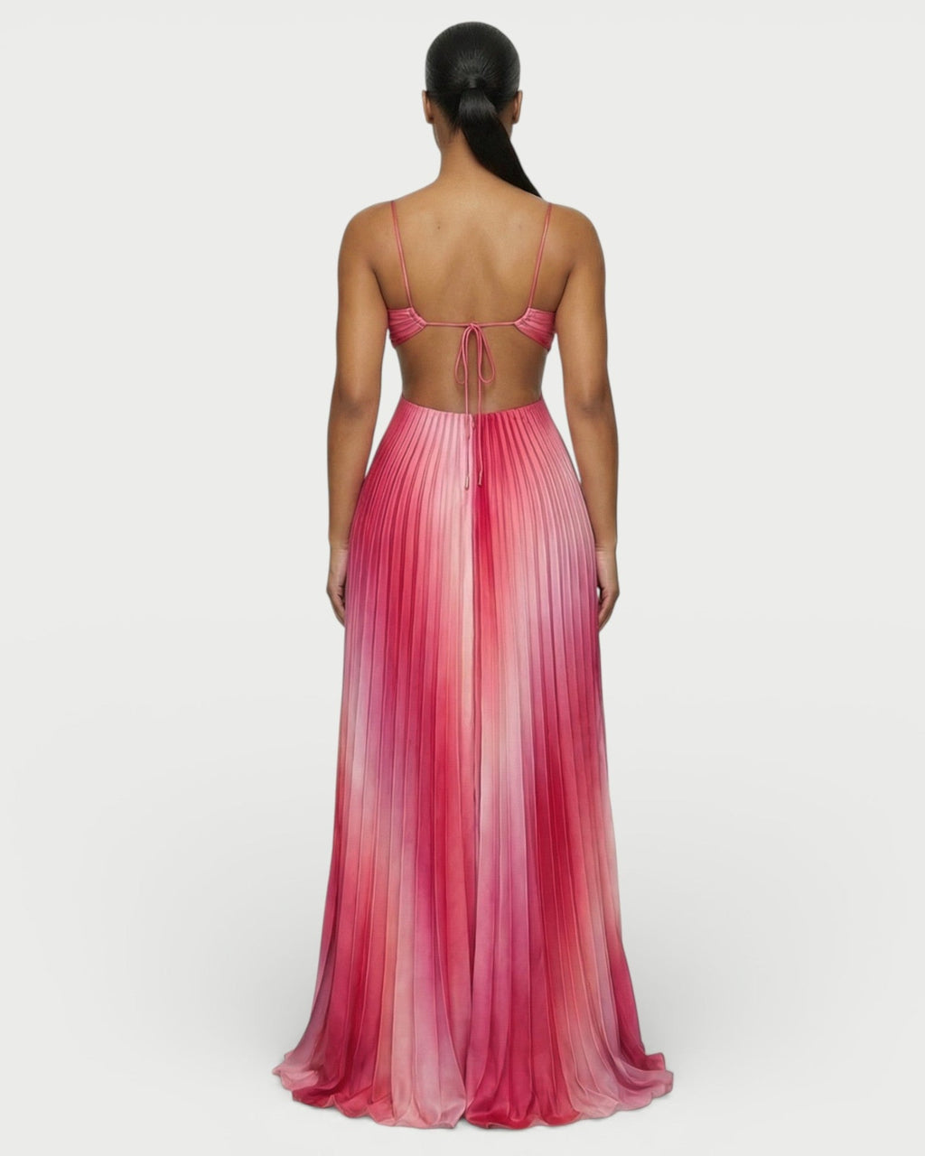 LIVIANA Ombre Pleated Maxi Dress
