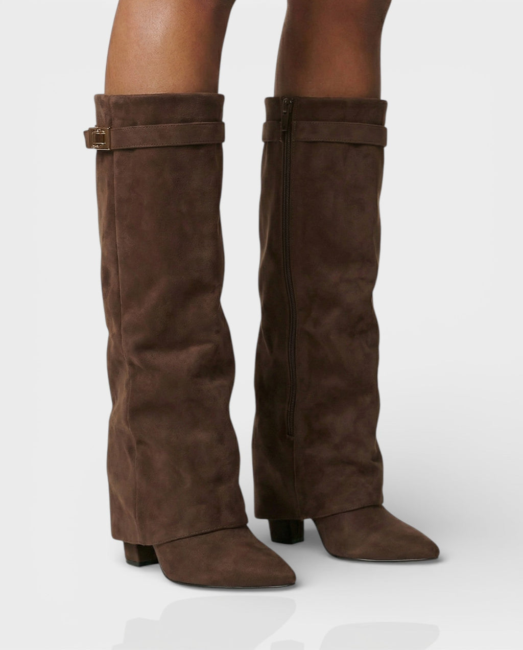 MAISY Straight Pointed-Toe Knee-High Boots