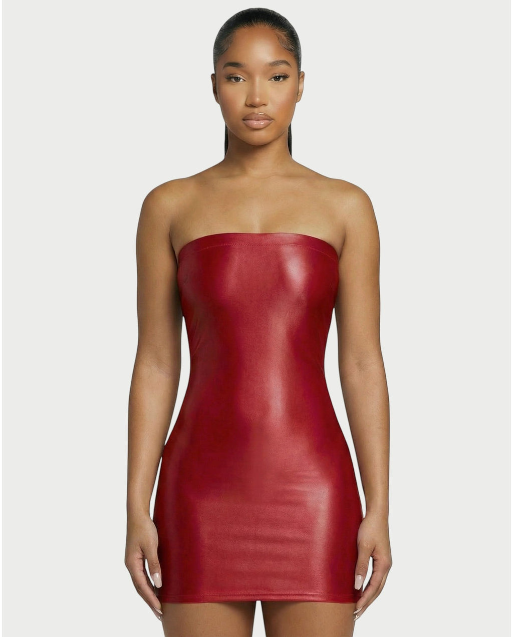 EVELORE Satin Tube Bodycon Mini Dress