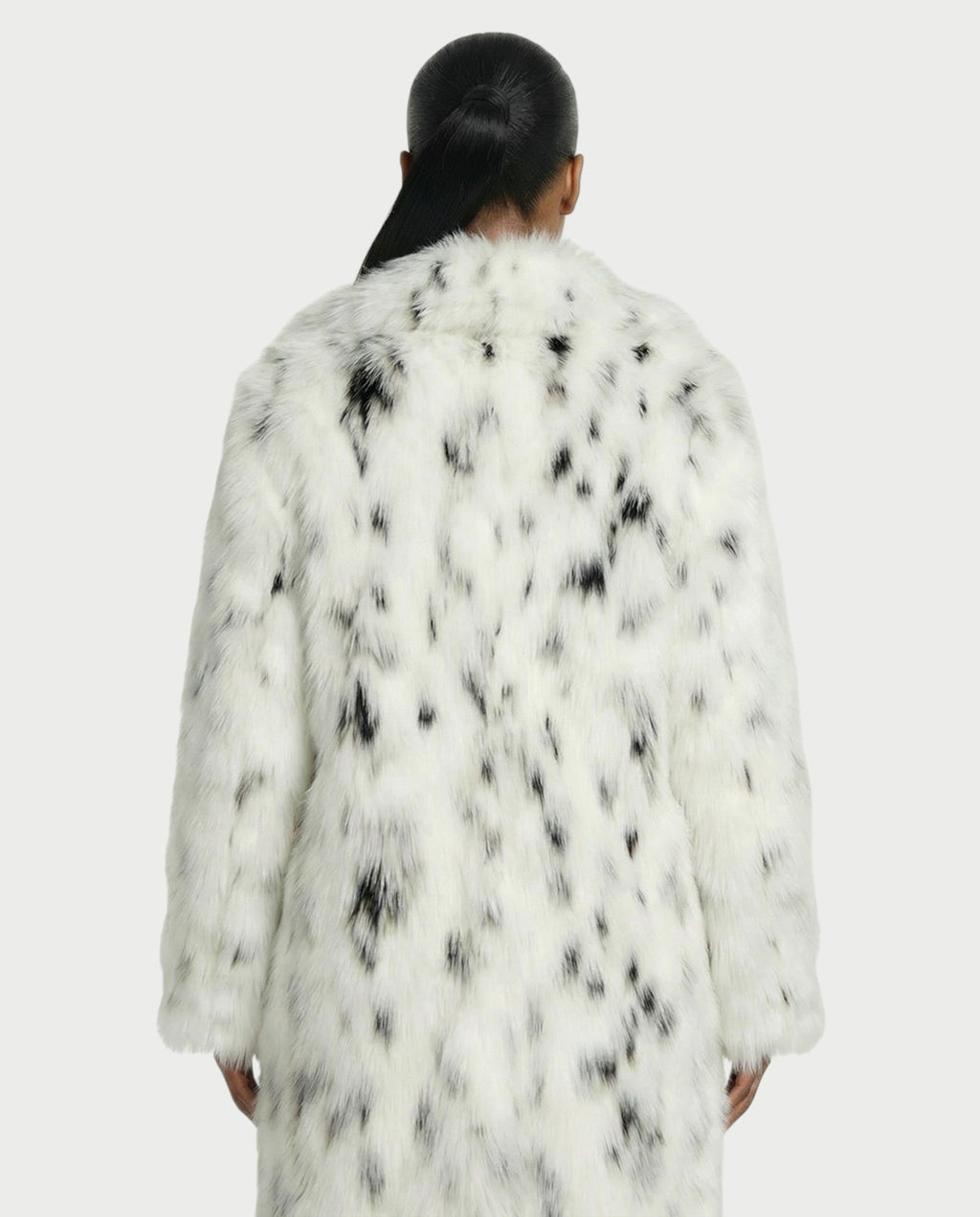 ARELYA Dalmatian Print Faux-Fur Midi Coat