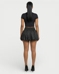 ZARELA High-Waist Bubble Hem Mini Skirt