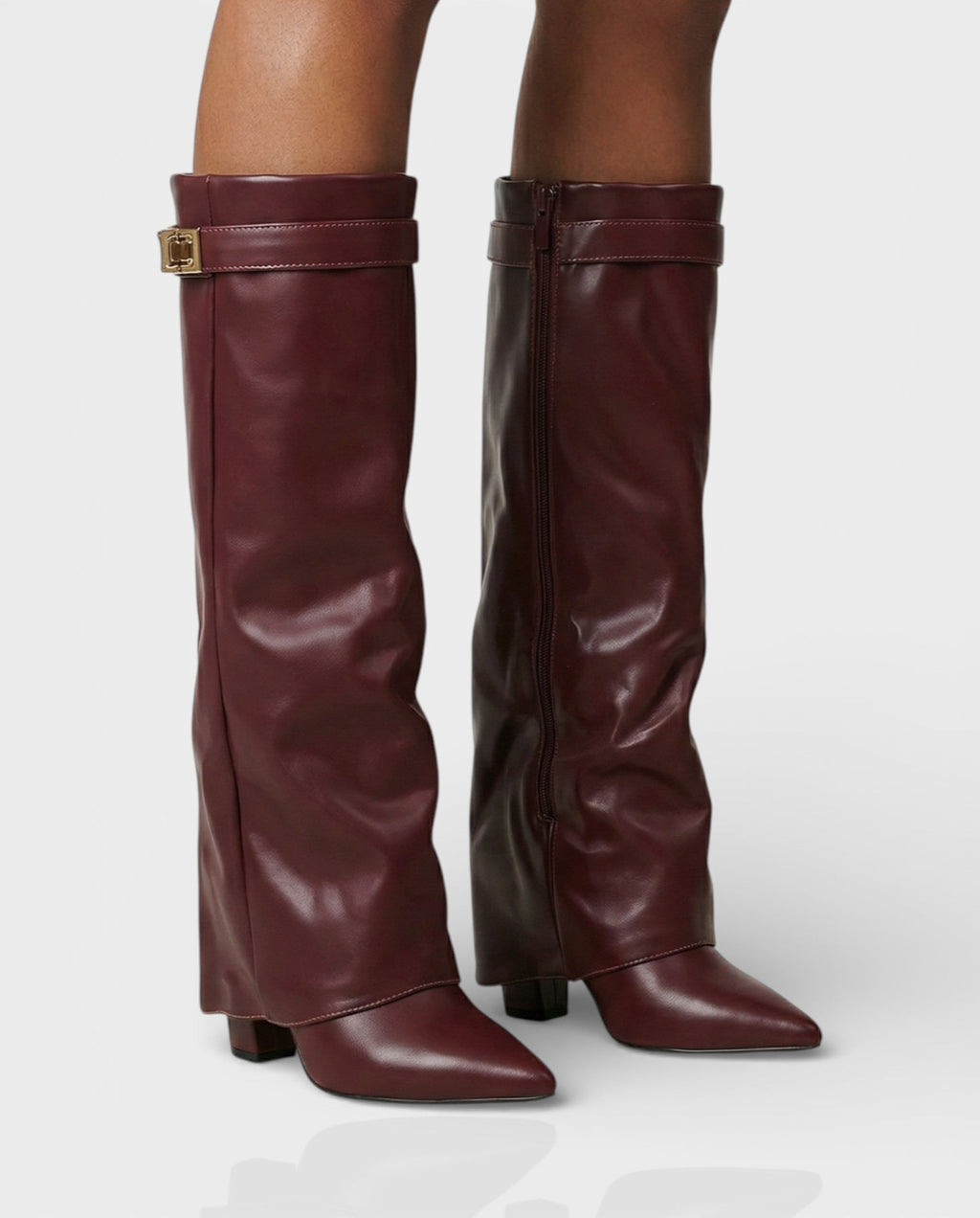 MAISY Straight Pointed-Toe Knee-High Boots
