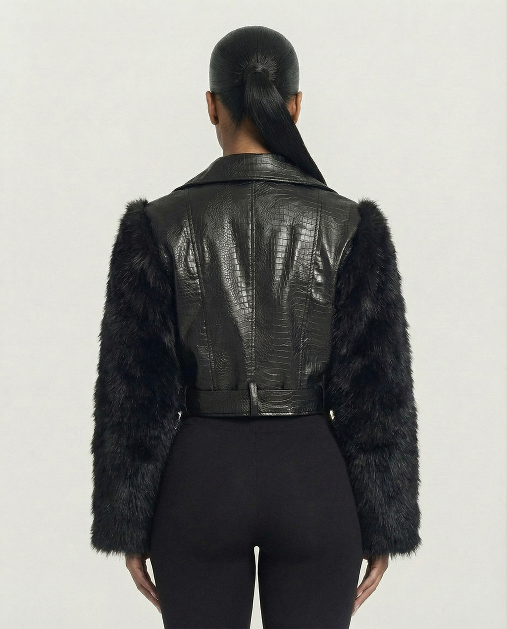 BEXLEY Croc Textured Faux Leather Jacket