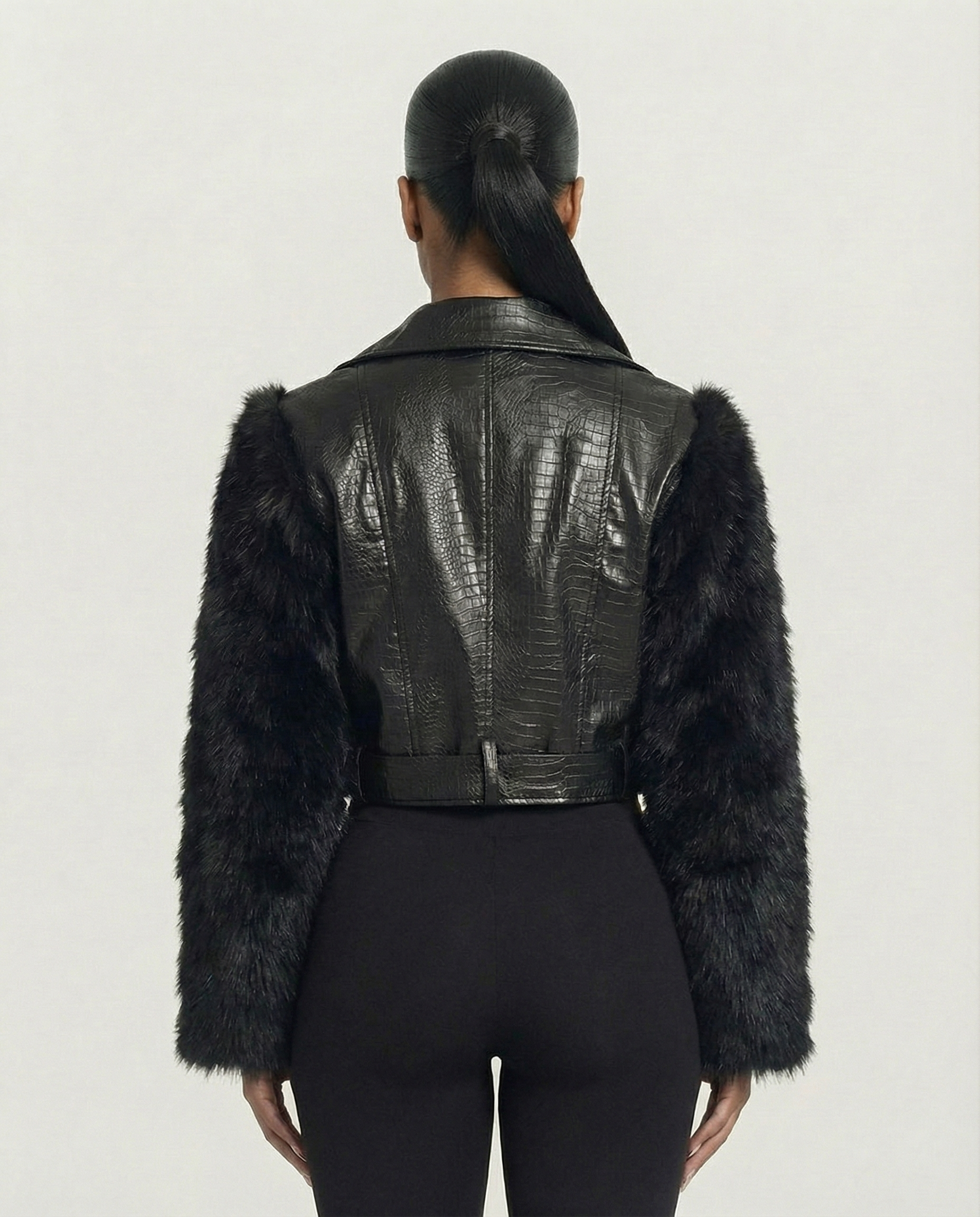 BEXLEY Croc Textured Faux Leather Jacket