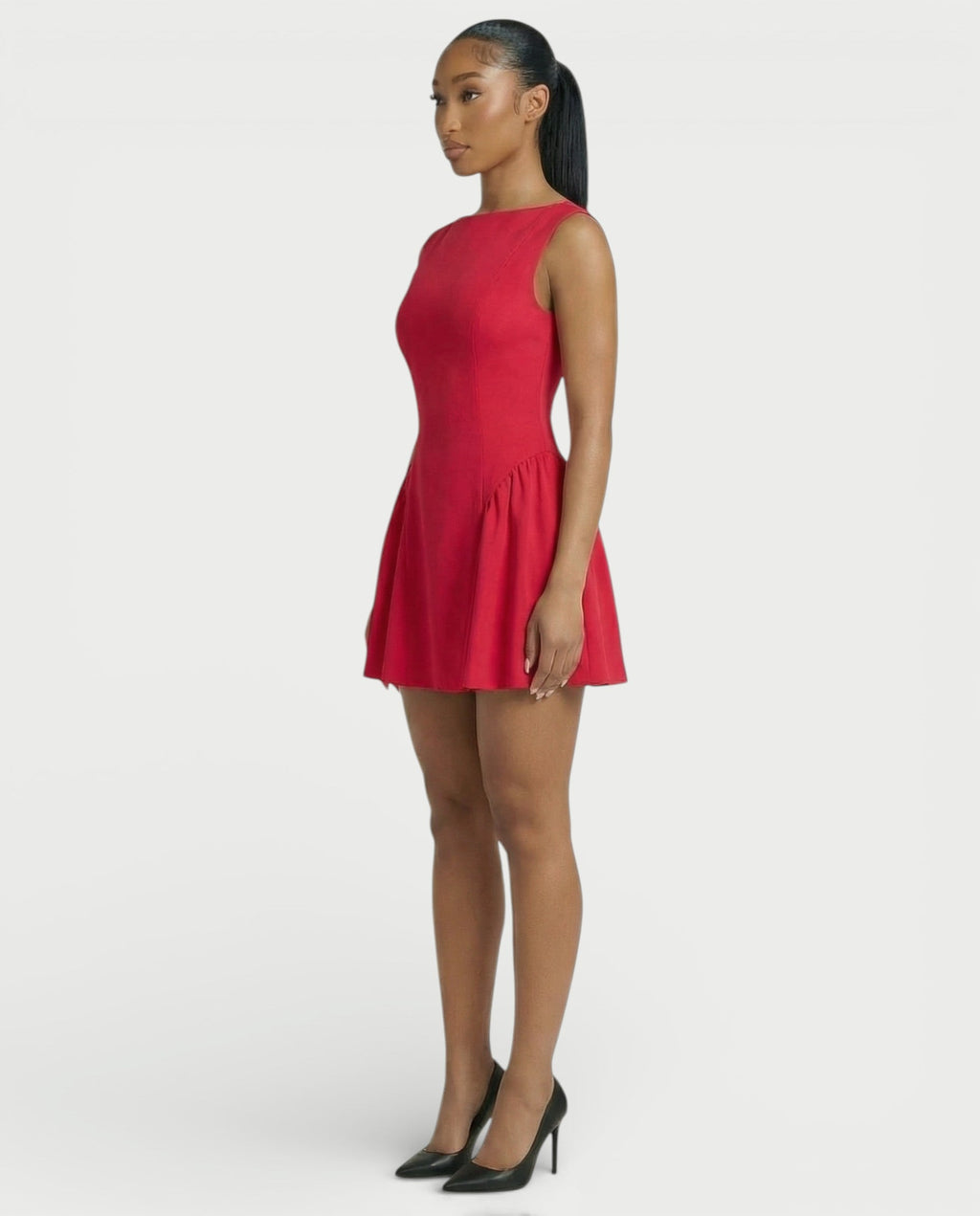 AERYN Open-Back Pleated Mini Dress