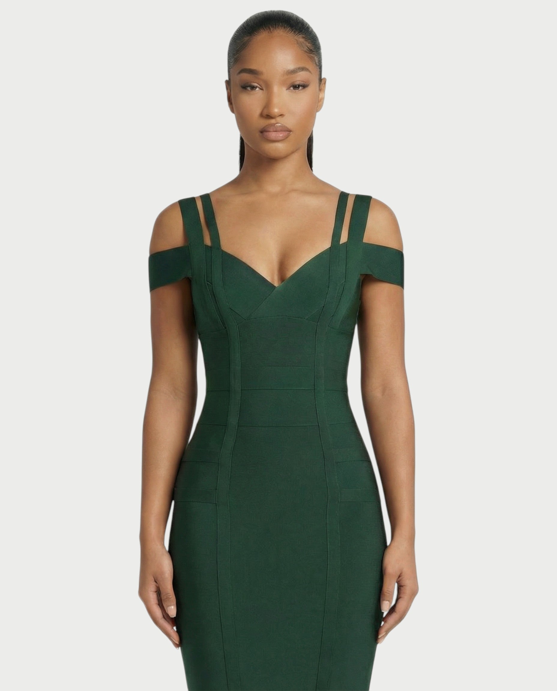 ALENIA Off-Shoulder Bandage Midi Dress