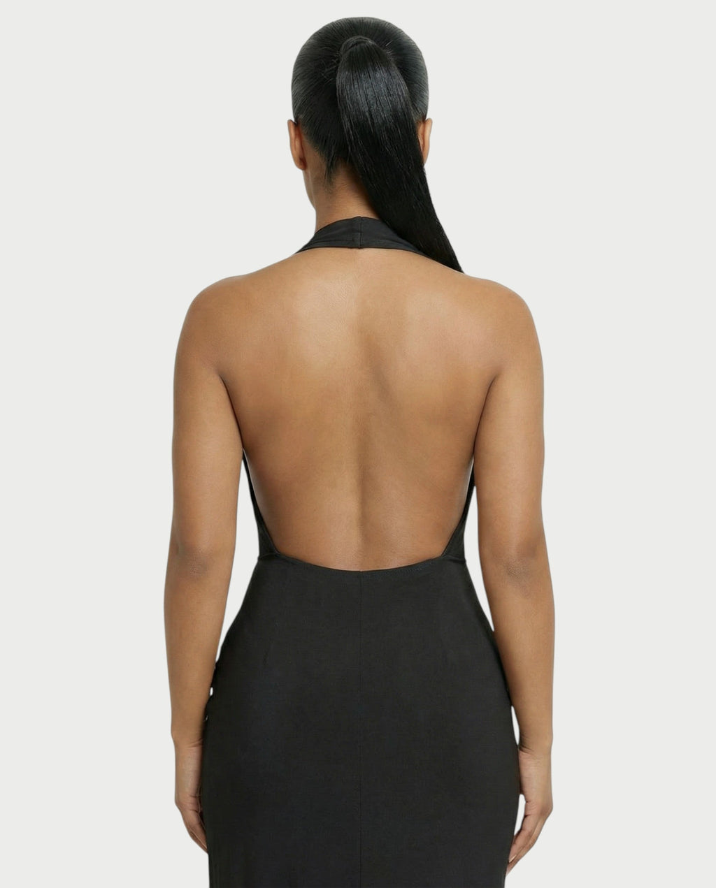 ERAYA Halter Neck Thigh-High Slit Maxi Dress