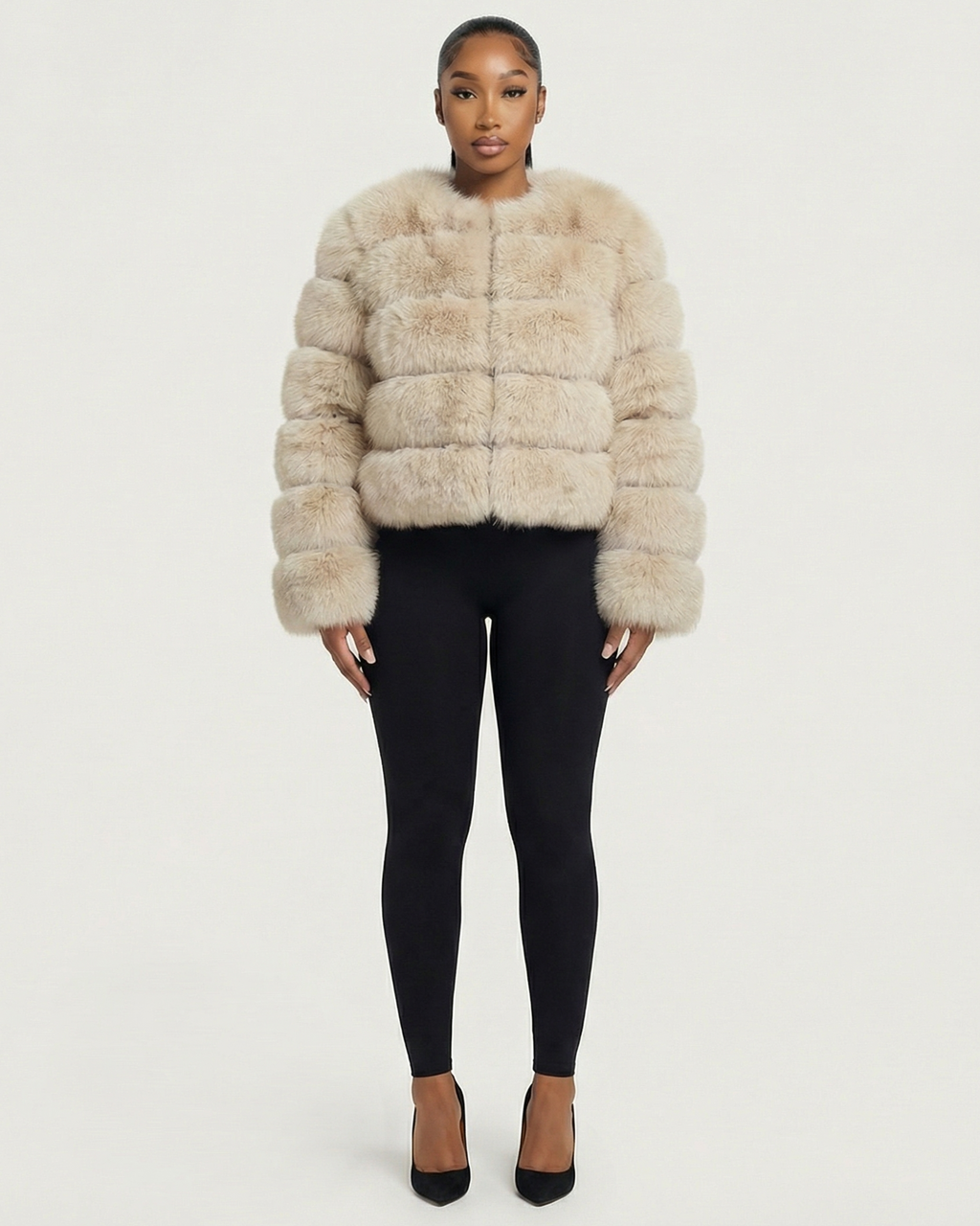 BEATRICE Faux Fur Bubble Jacket