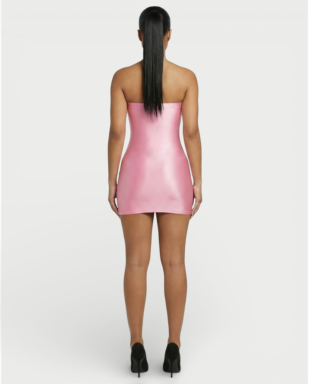 EVELORE Satin Tube Bodycon Mini Dress