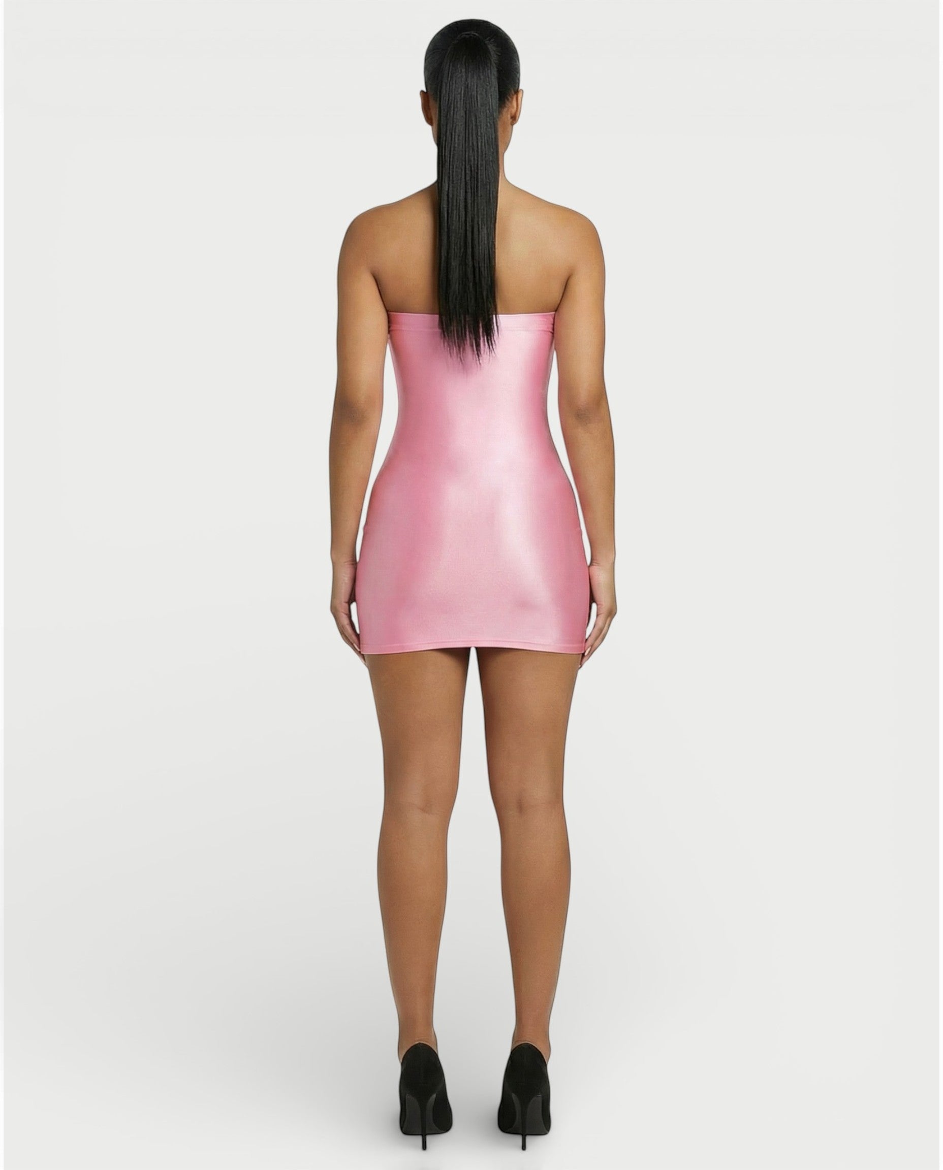 EVELORE Satin Tube Bodycon Mini Dress