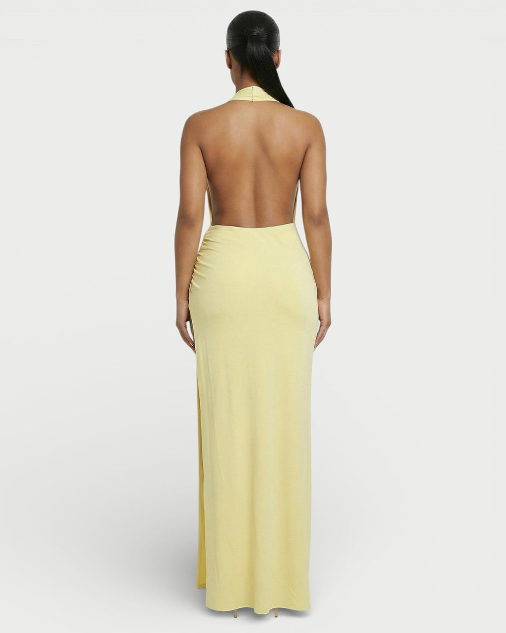 ERAYA Halter Neck Thigh-High Slit Maxi Dress