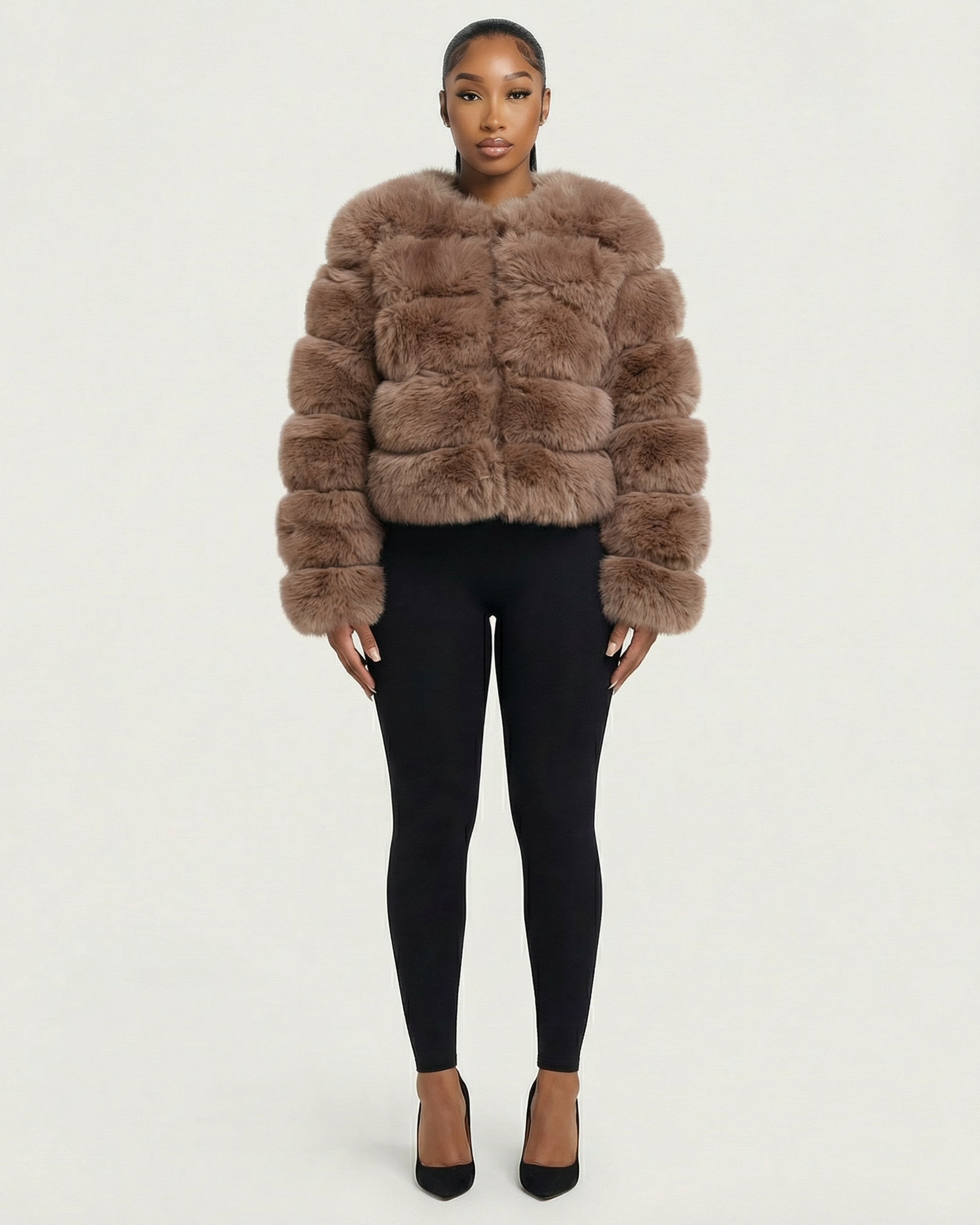 BEATRICE Faux Fur Bubble Jacket