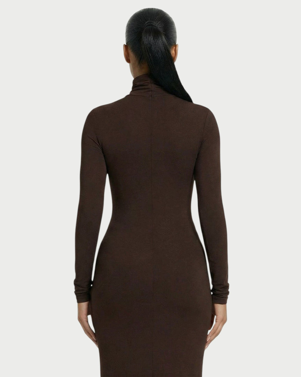 SERAYA Turtleneck Long-Sleeve Maxi Dress