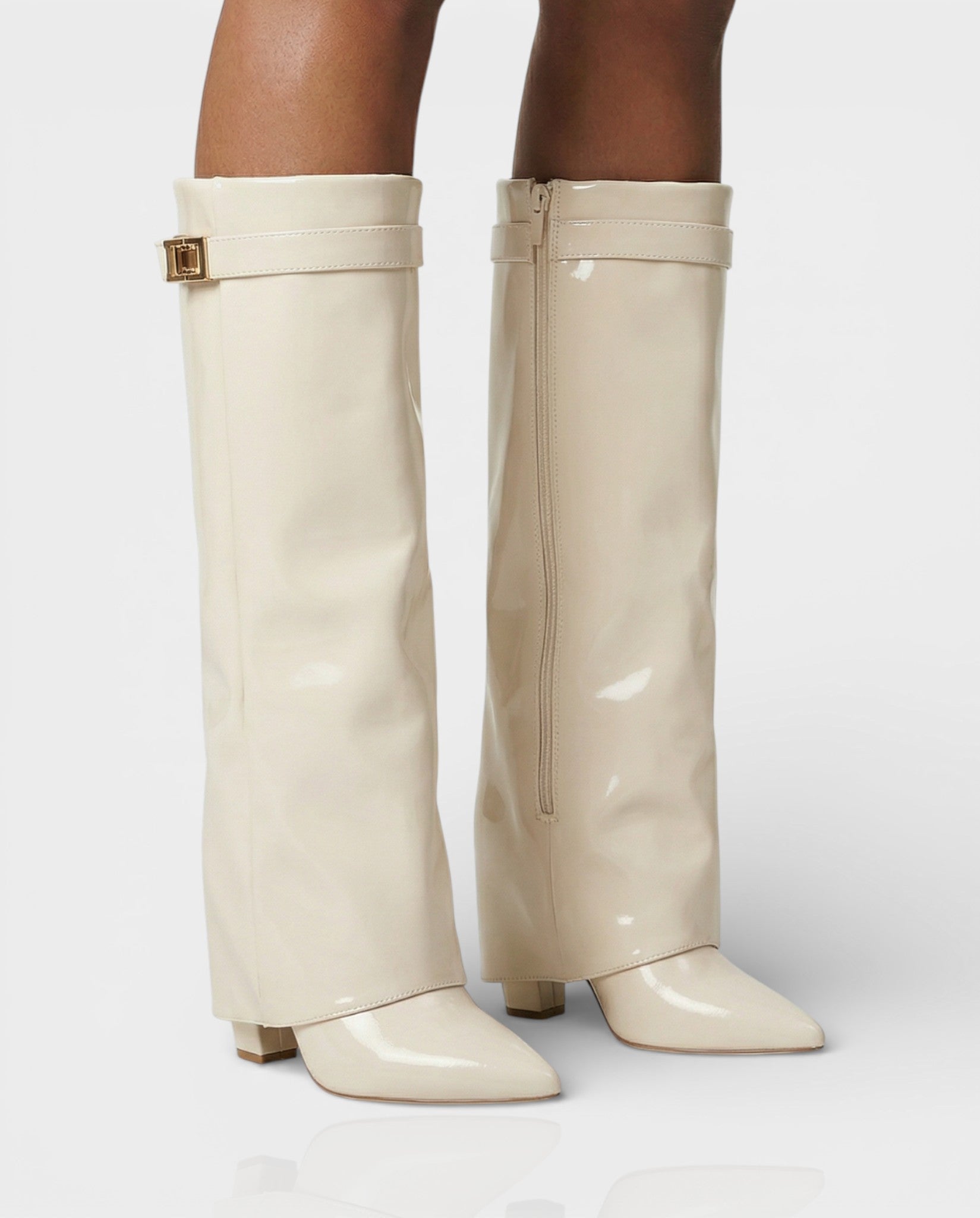 MAISY Straight Pointed-Toe Knee-High Boots