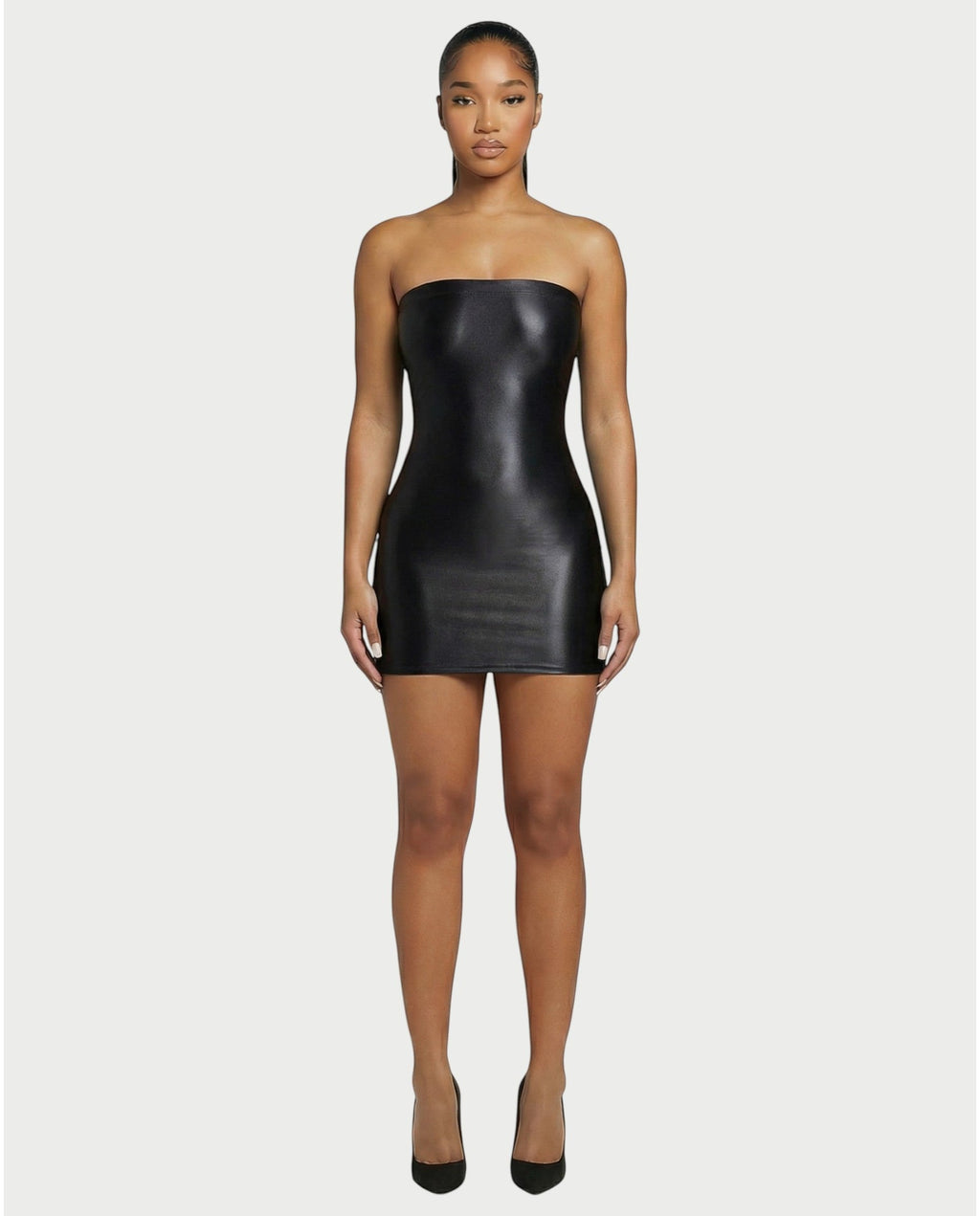 EVELORE Satin Tube Bodycon Mini Dress