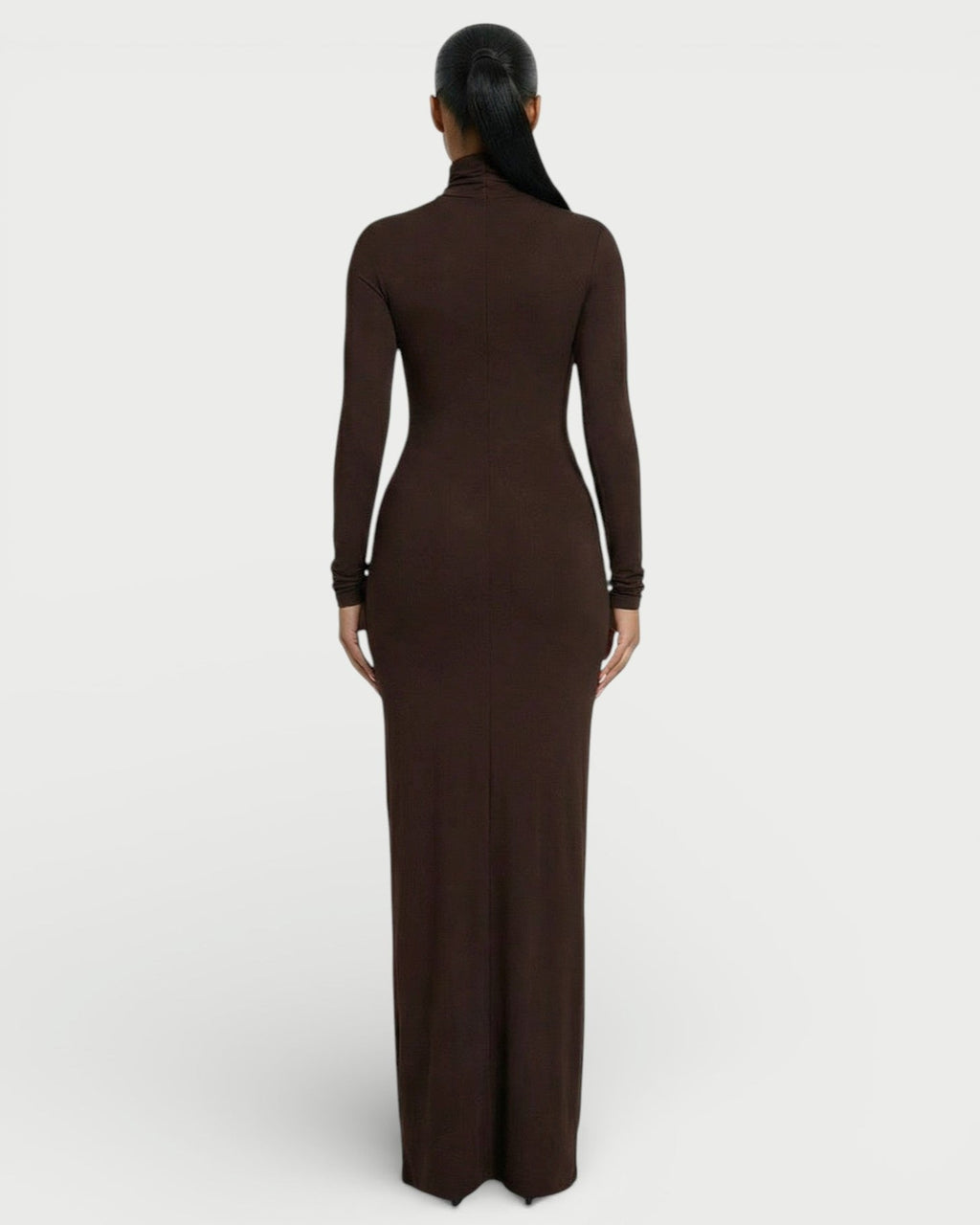 SERAYA Turtleneck Long-Sleeve Maxi Dress