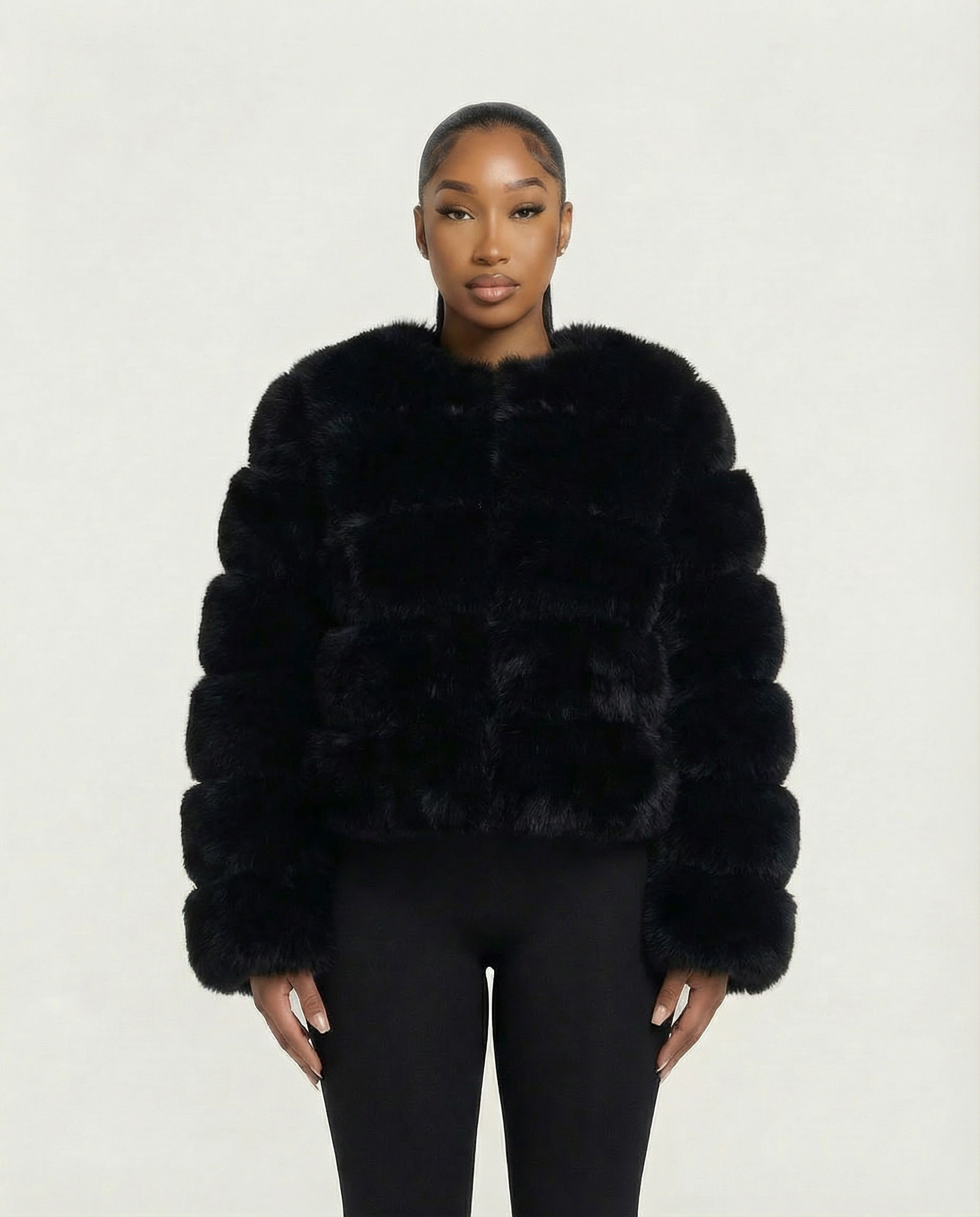 BEATRICE Faux Fur Bubble Jacket