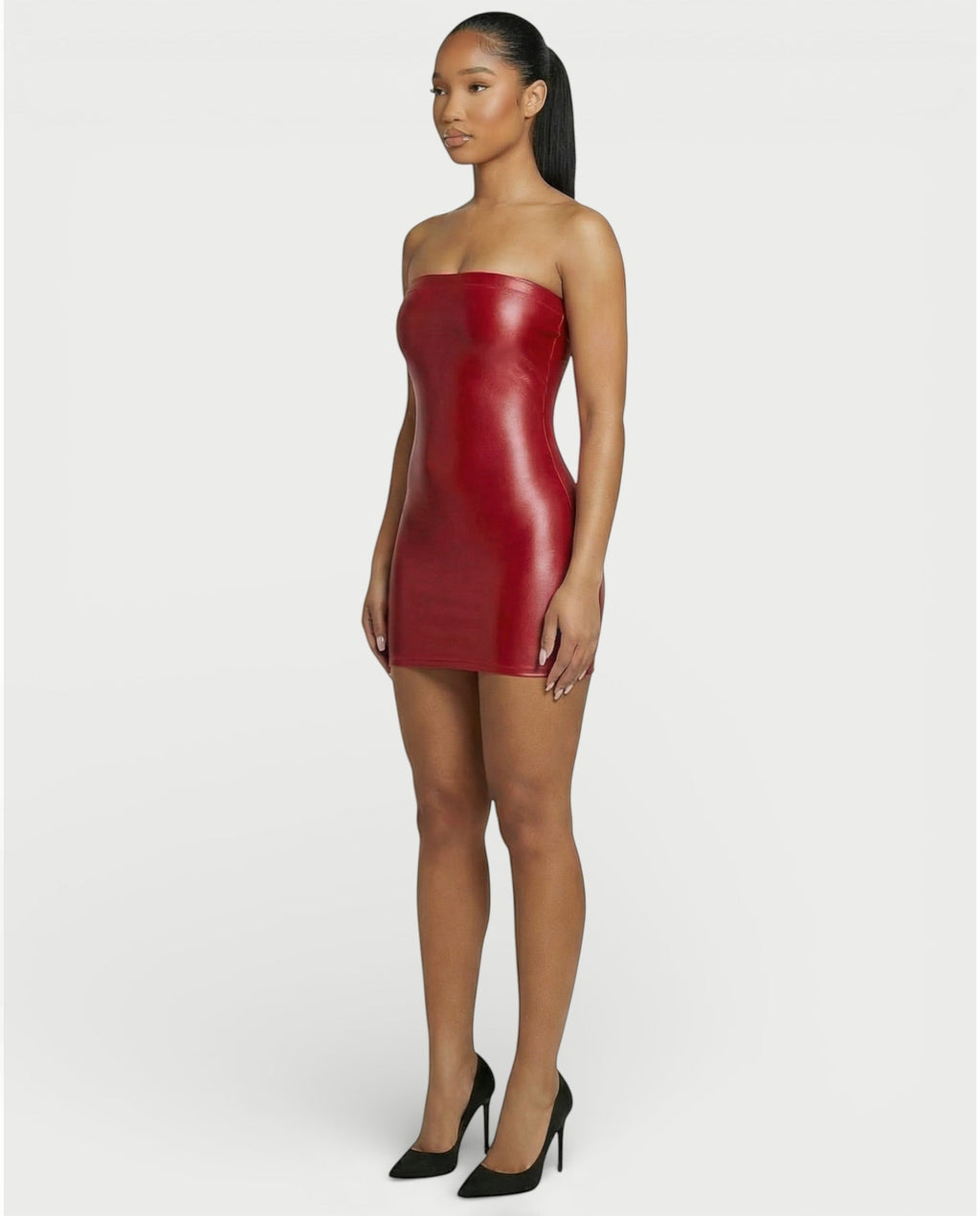 EVELORE Satin Tube Bodycon Mini Dress