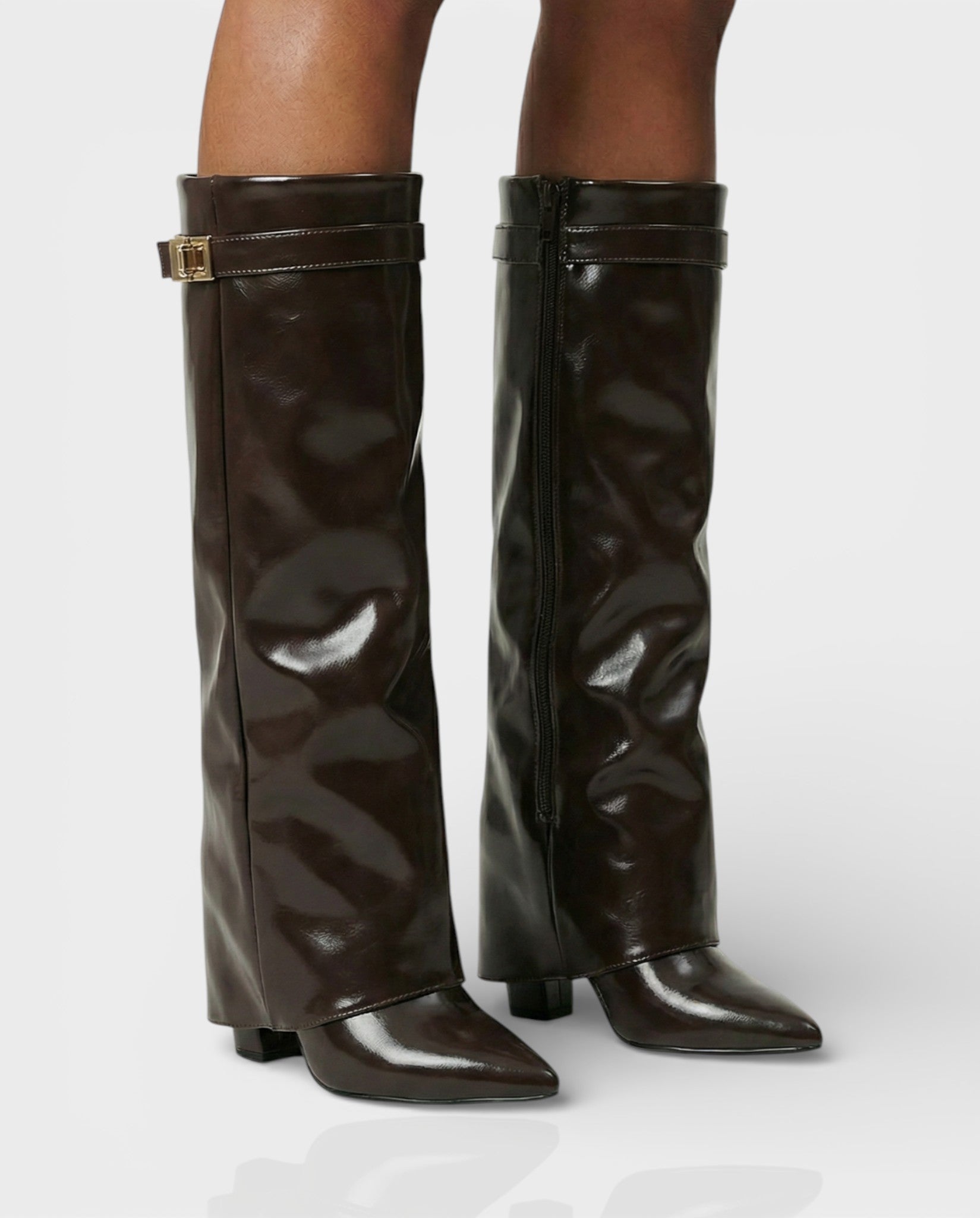 MAISY Straight Pointed-Toe Knee-High Boots