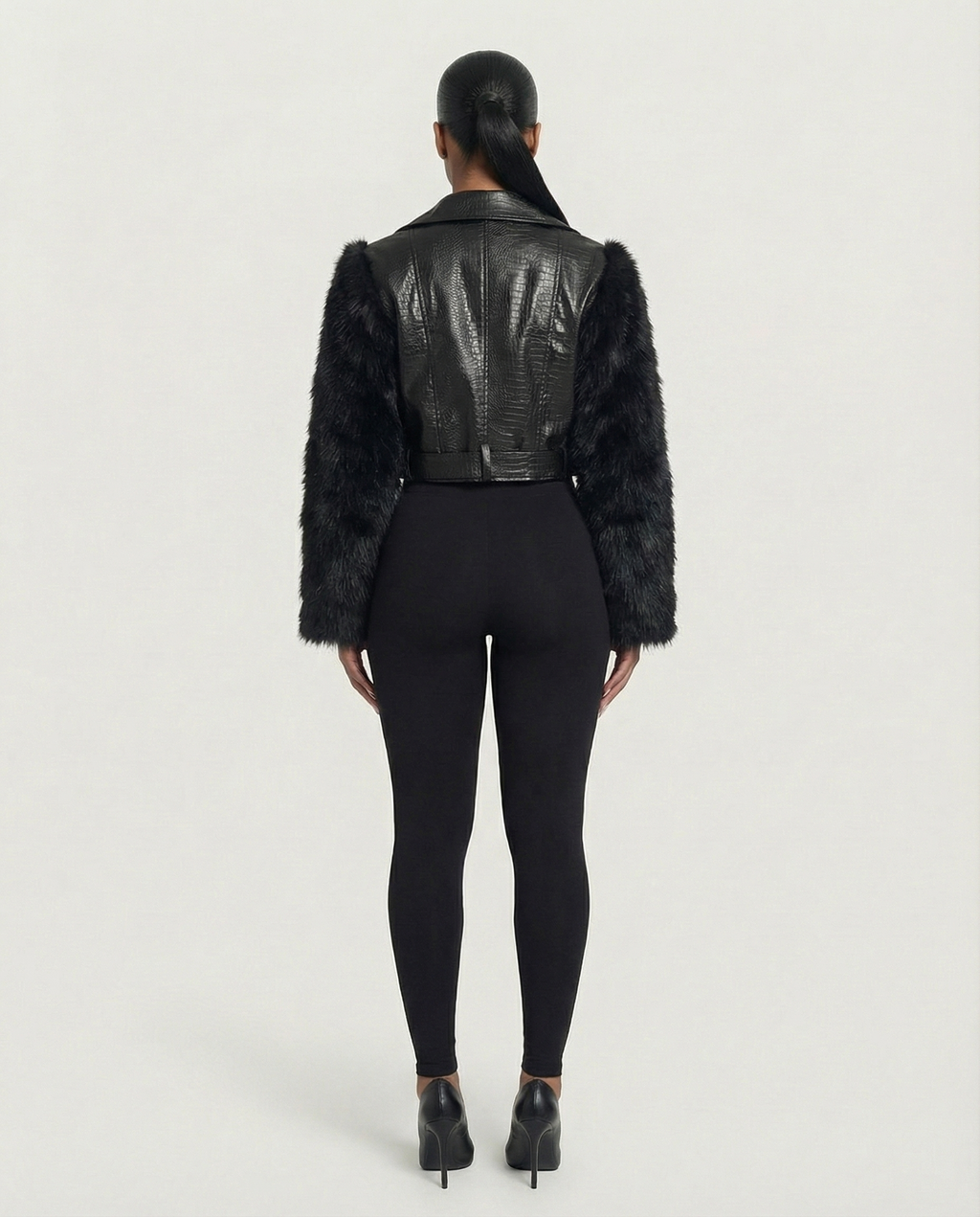 BEXLEY Croc Textured Faux Leather Jacket