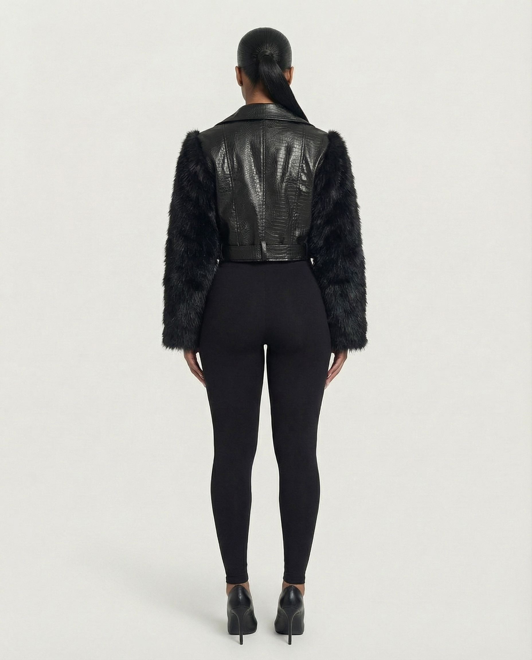 BEXLEY Croc Textured Faux Leather Jacket