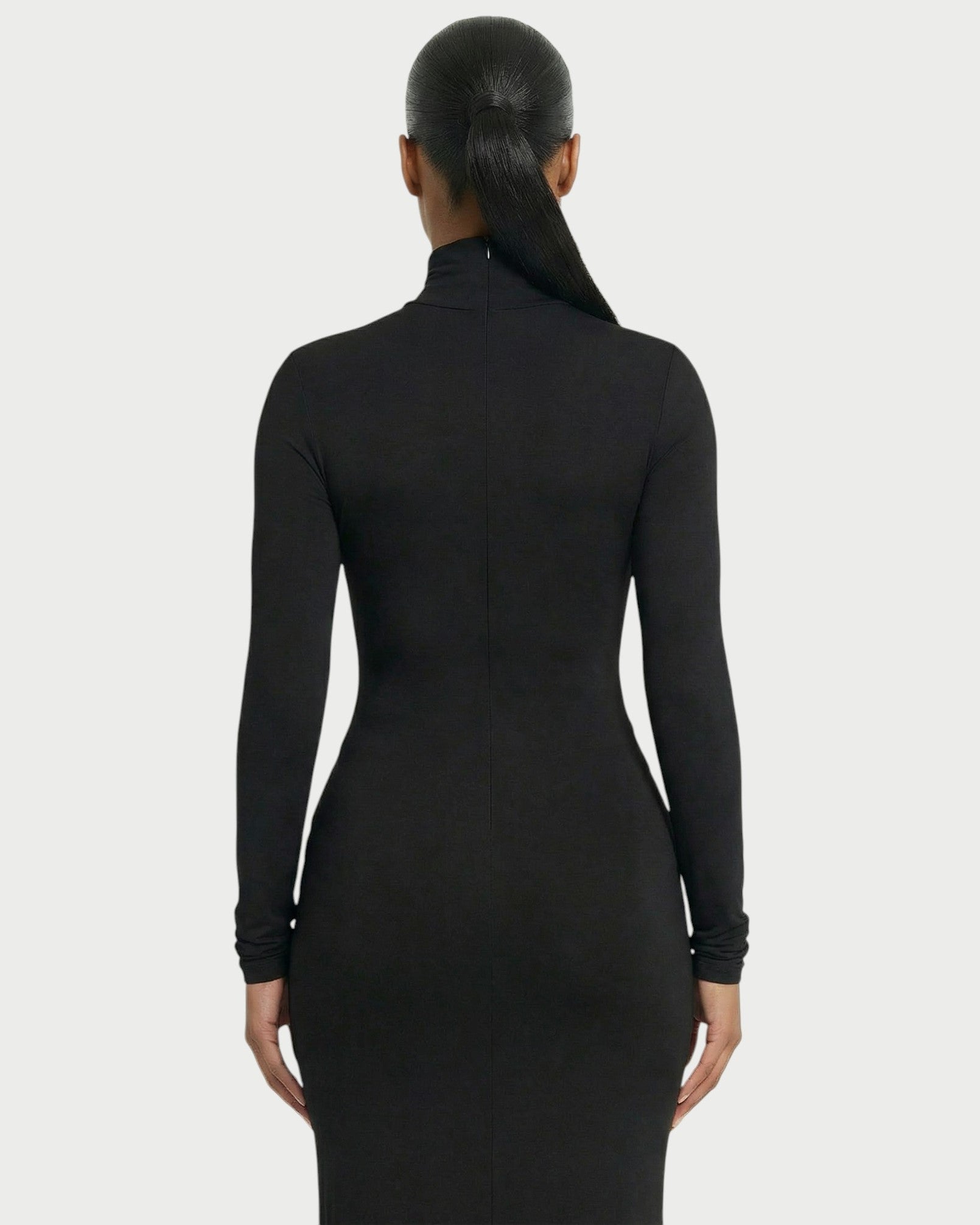 SERAYA Turtleneck Long-Sleeve Maxi Dress