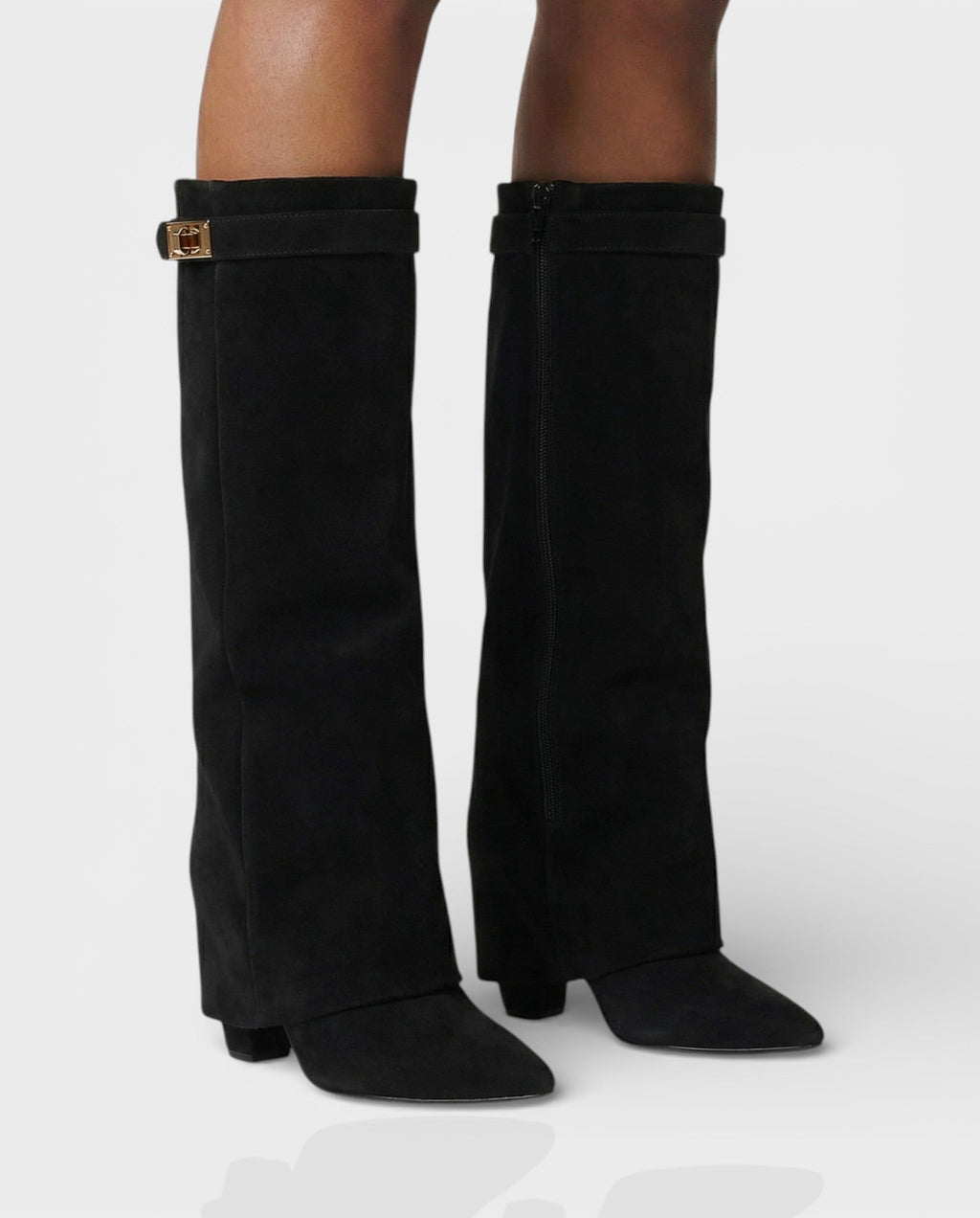 MAISY Straight Pointed-Toe Knee-High Boots