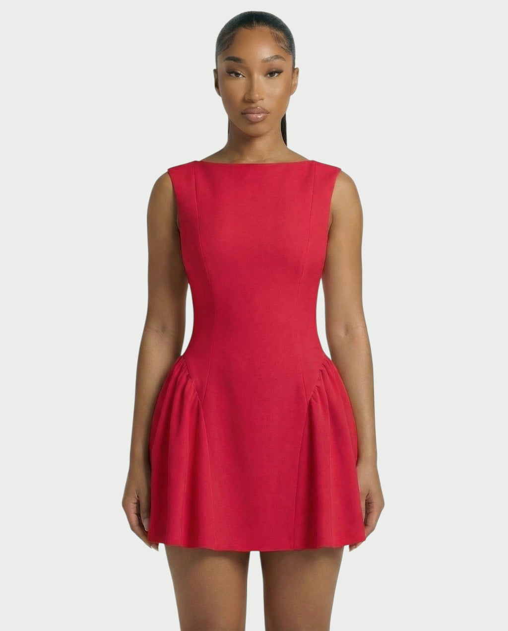 AERYN Open-Back Pleated Mini Dress