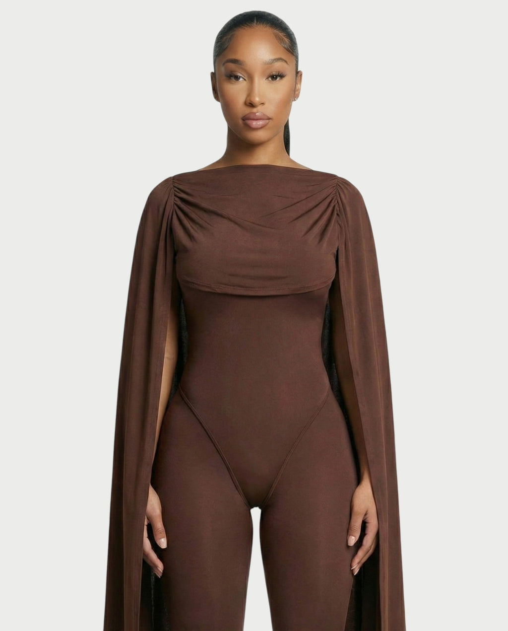 RELANI Draped Illusion Jumpsuit