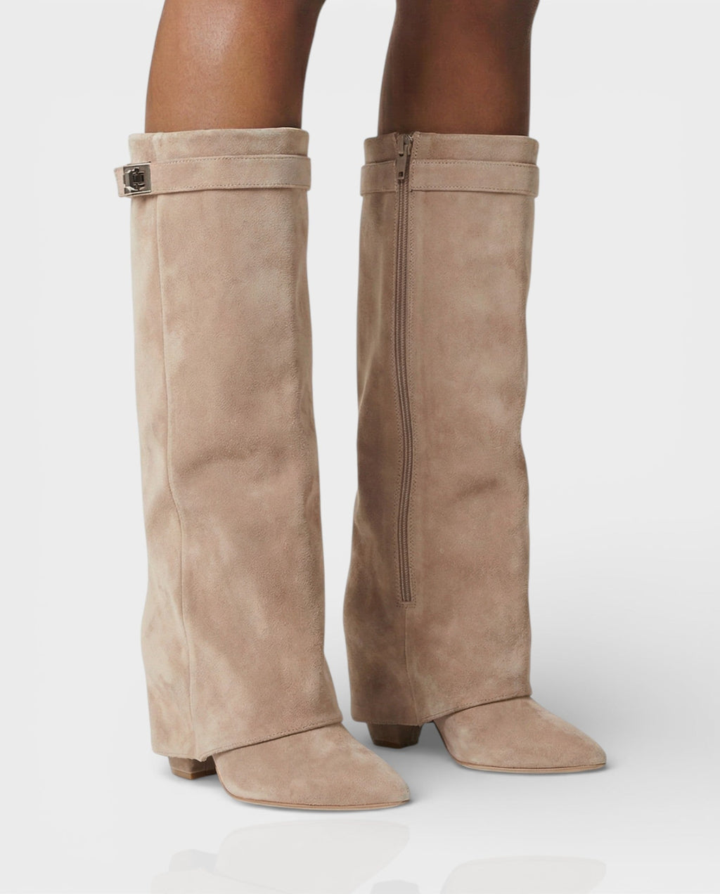 MAISY Straight Pointed-Toe Knee-High Boots