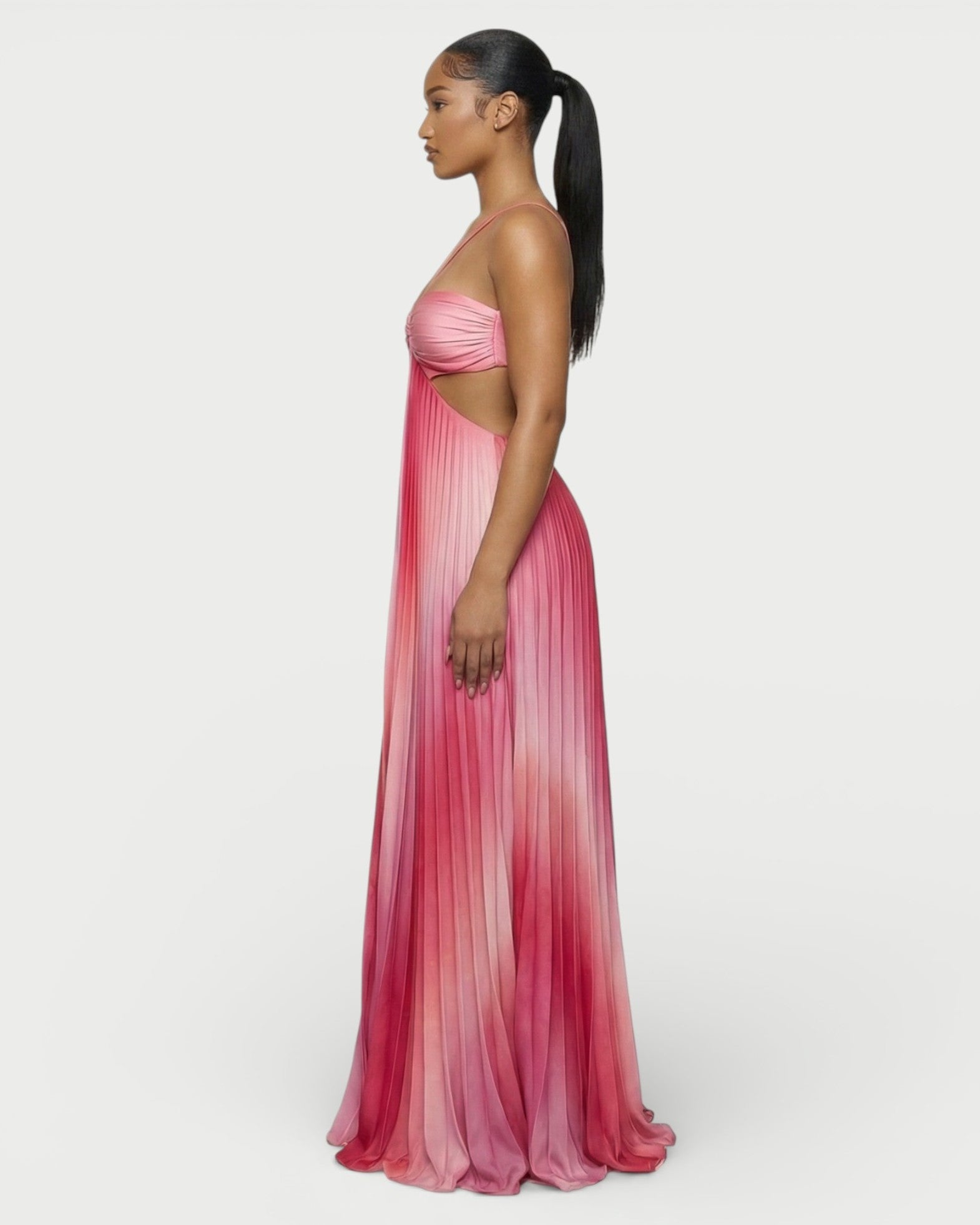 LIVIANA Ombre Pleated Maxi Dress