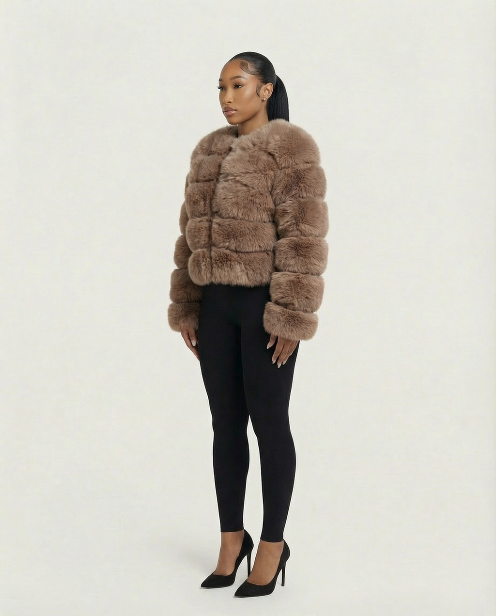 BEATRICE Faux Fur Bubble Jacket