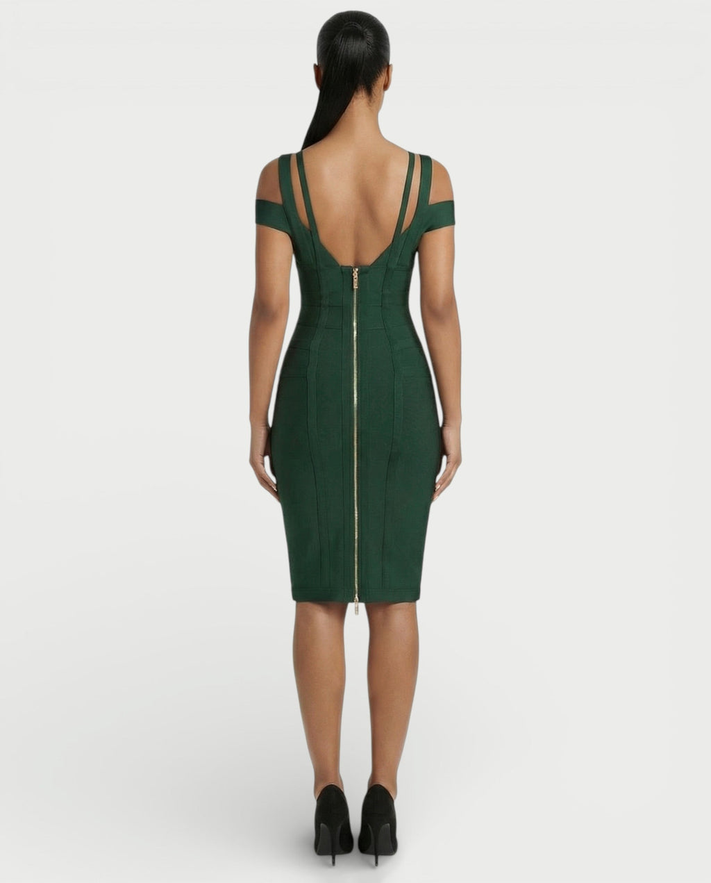 ALENIA Off-Shoulder Bandage Midi Dress