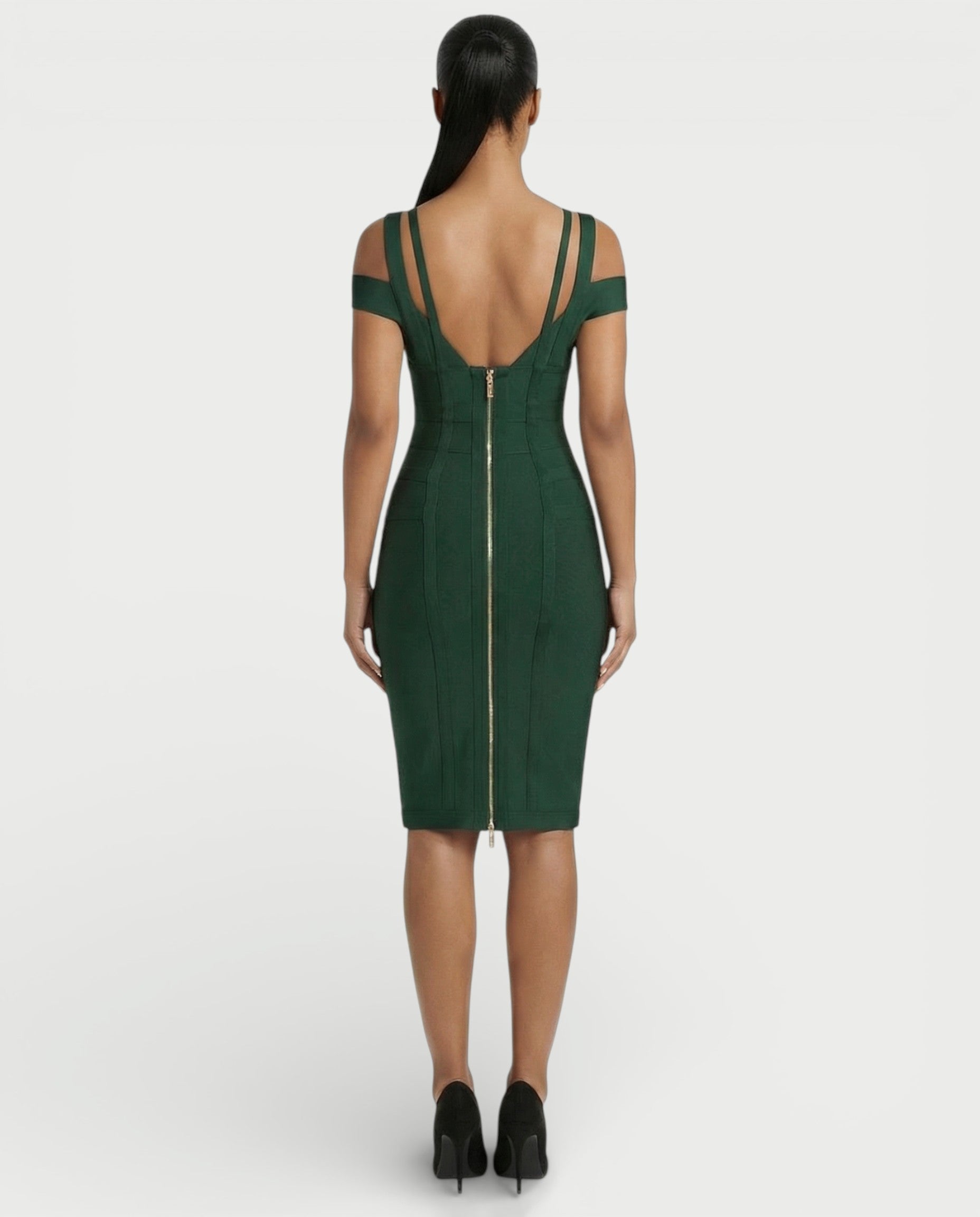ALENIA Off-Shoulder Bandage Midi Dress