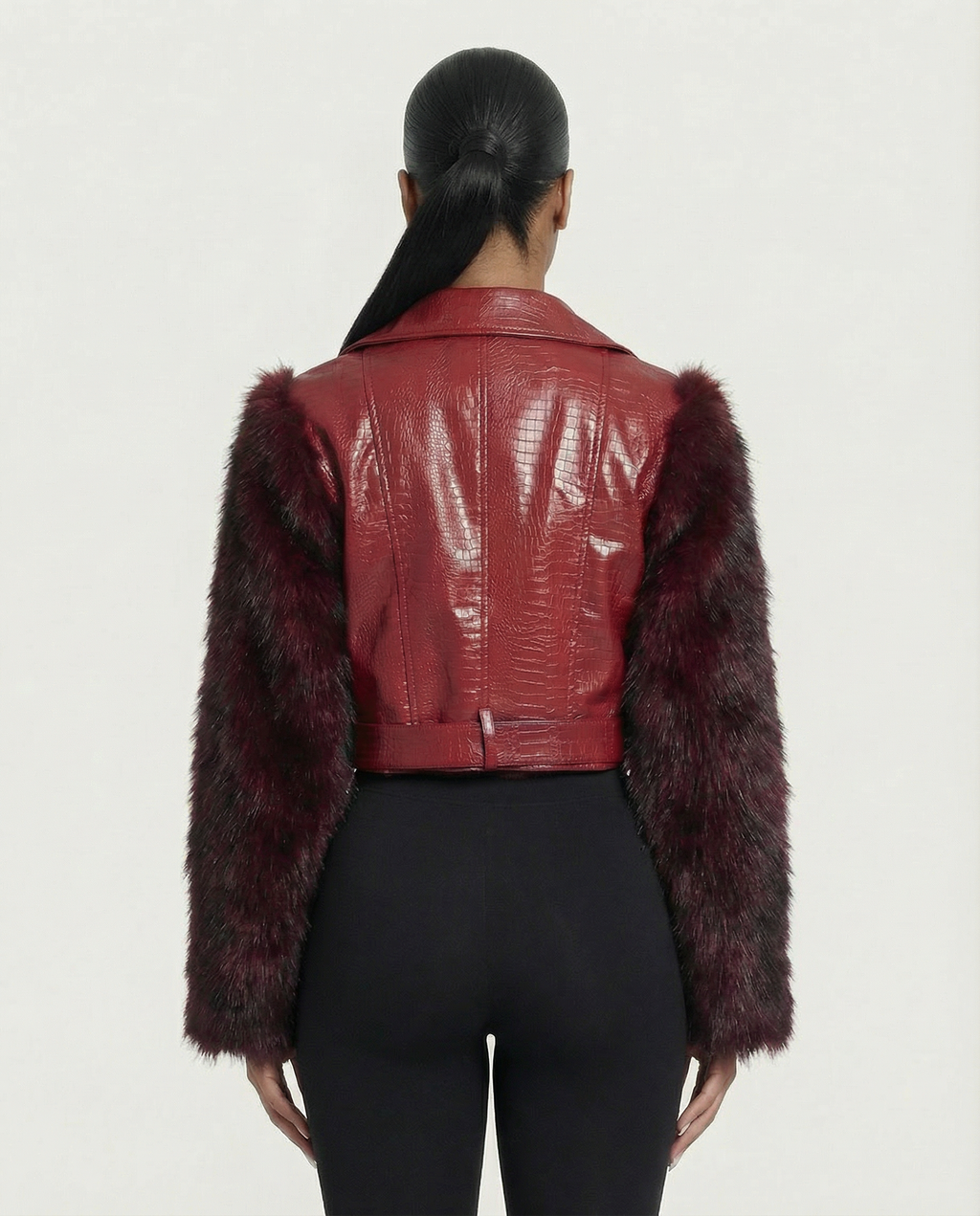 BEXLEY Croc Textured Faux Leather Jacket