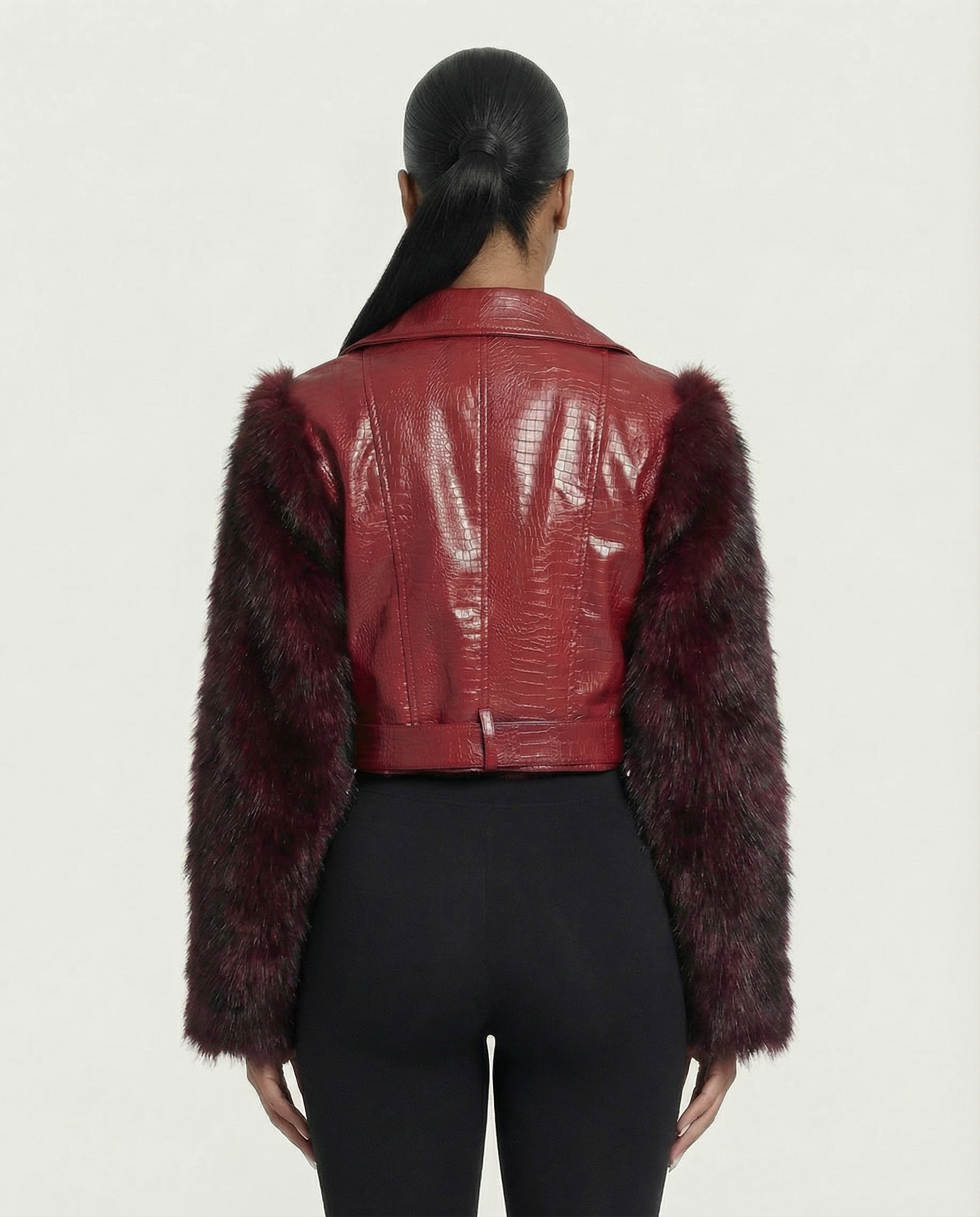 BEXLEY Croc Textured Faux Leather Jacket