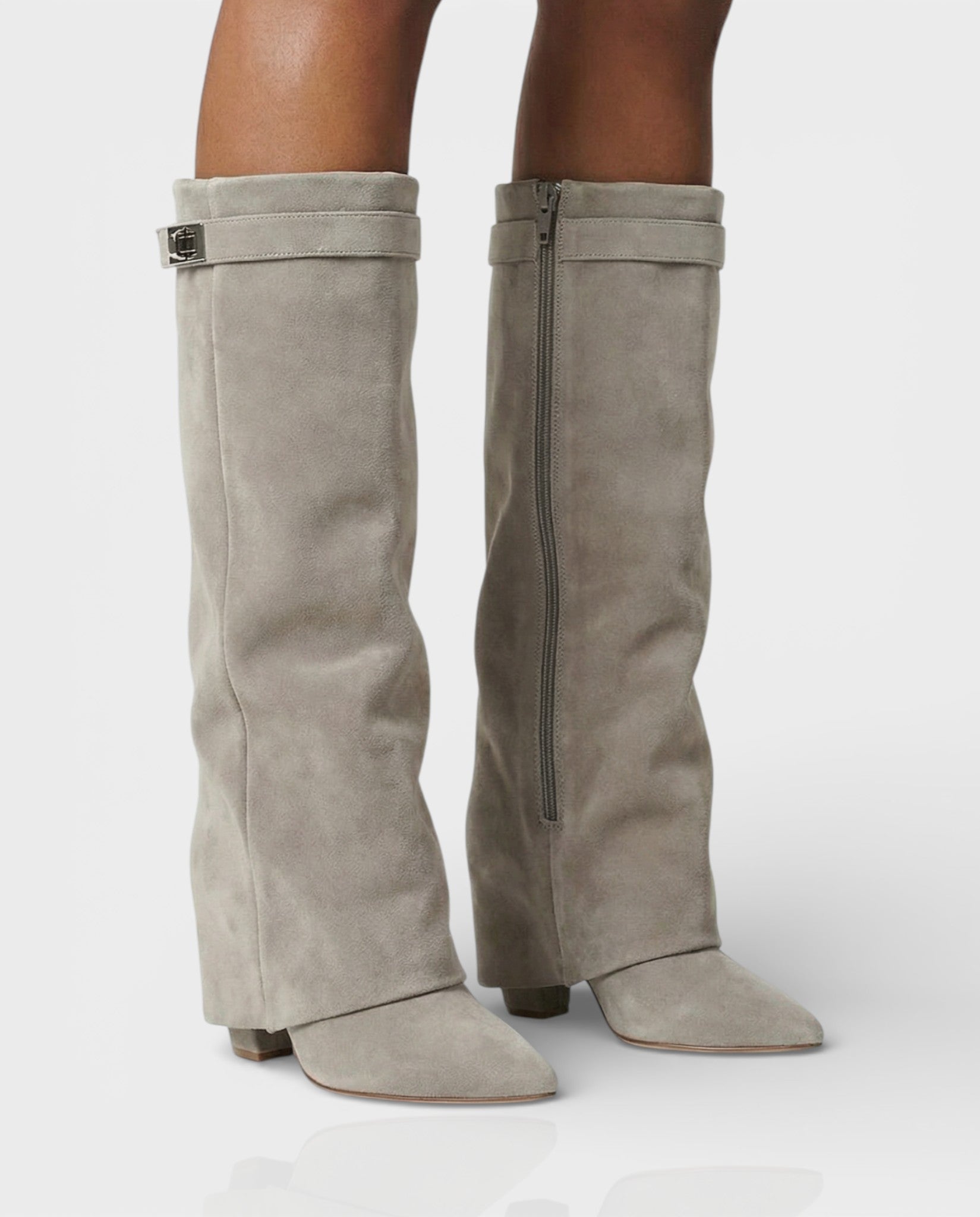 MAISY Straight Pointed-Toe Knee-High Boots