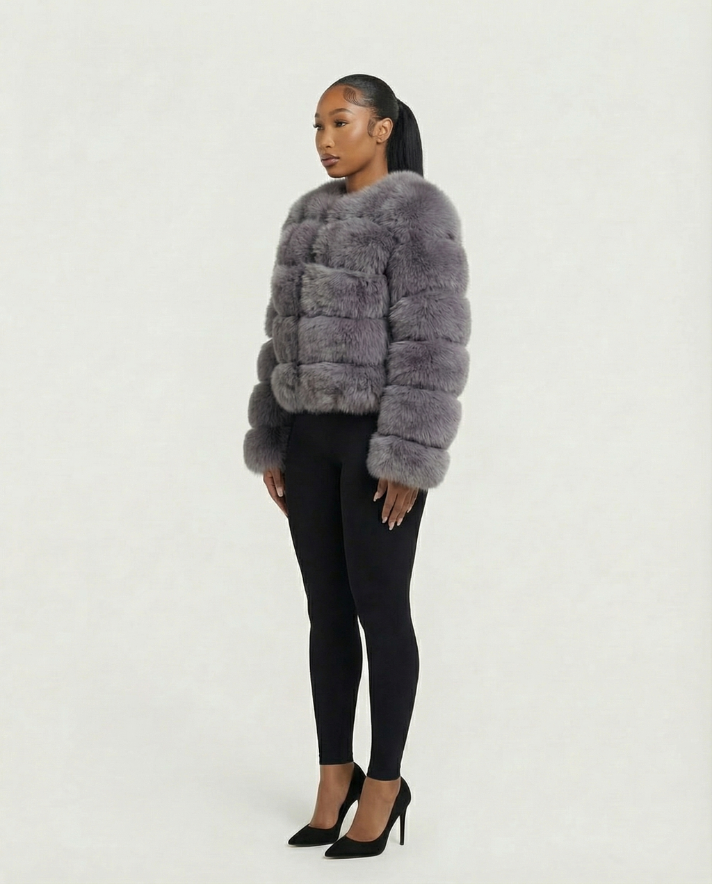 BEATRICE Faux Fur Bubble Jacket
